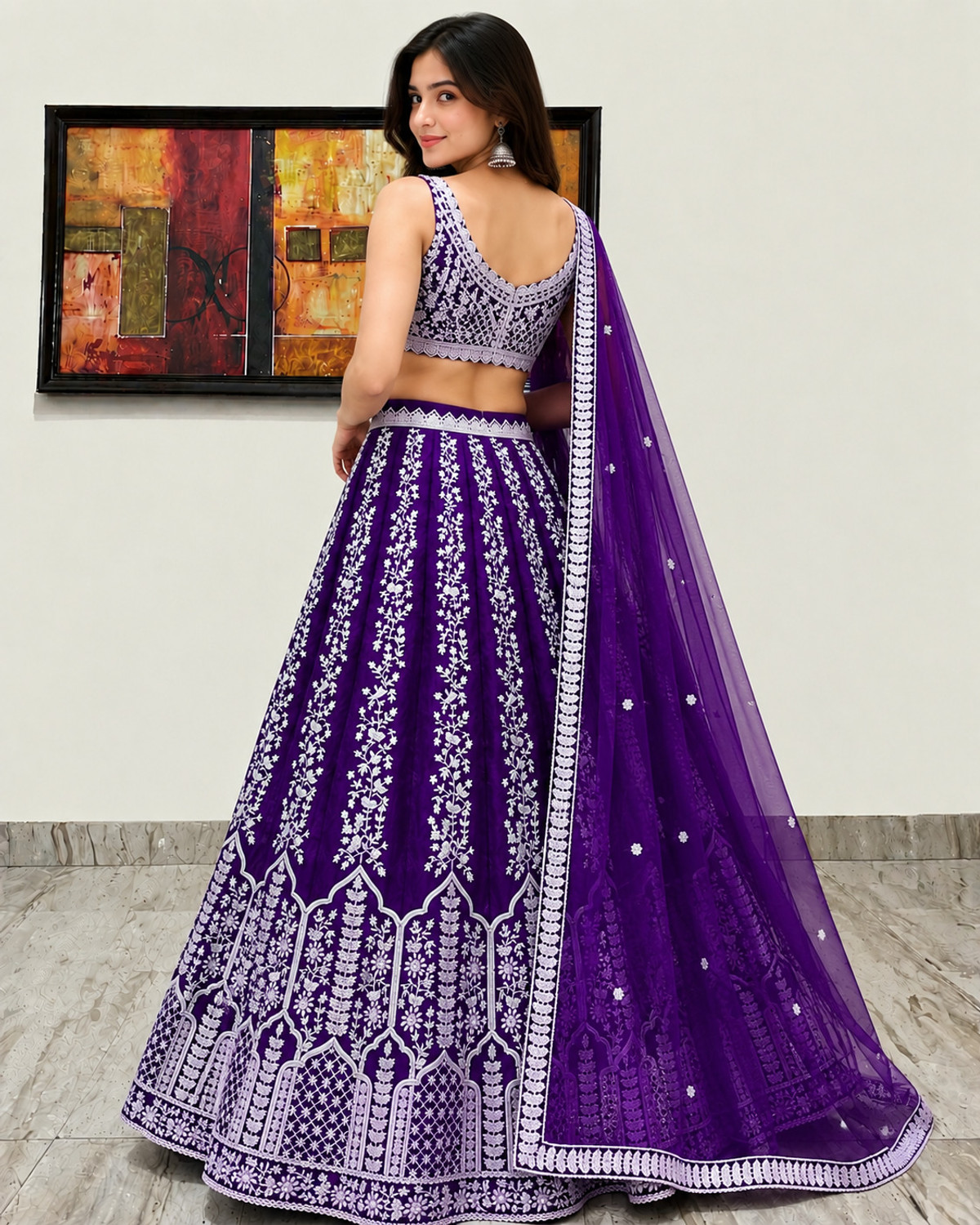Image of Udbhav Export Embroidered Semi Stitched Lehenga Choli