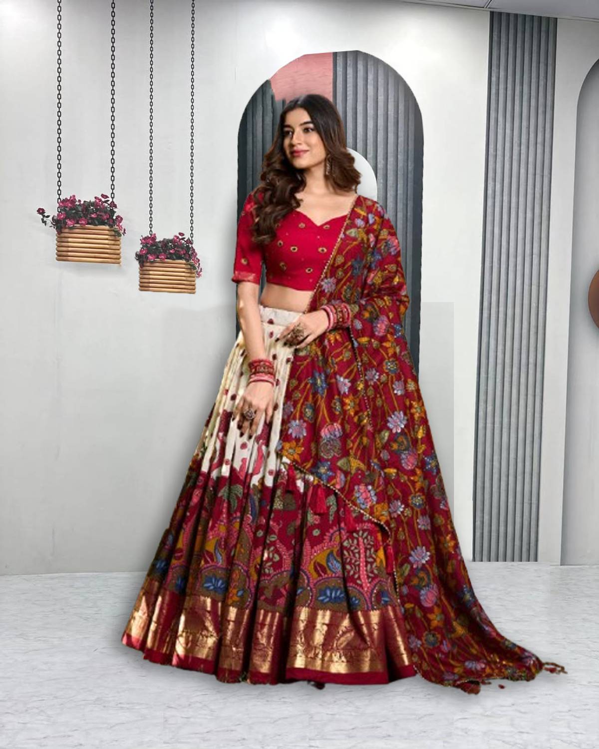 AAYUSHYAM ENTERPRISE Printed Semi Stitched Lehenga Choli
