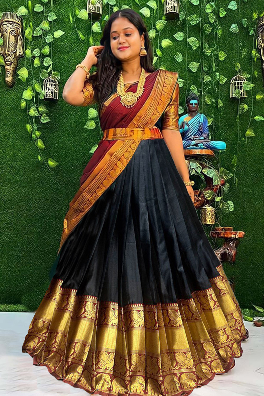 Image of MR Y Self Design Semi Stitched Lehenga Choli