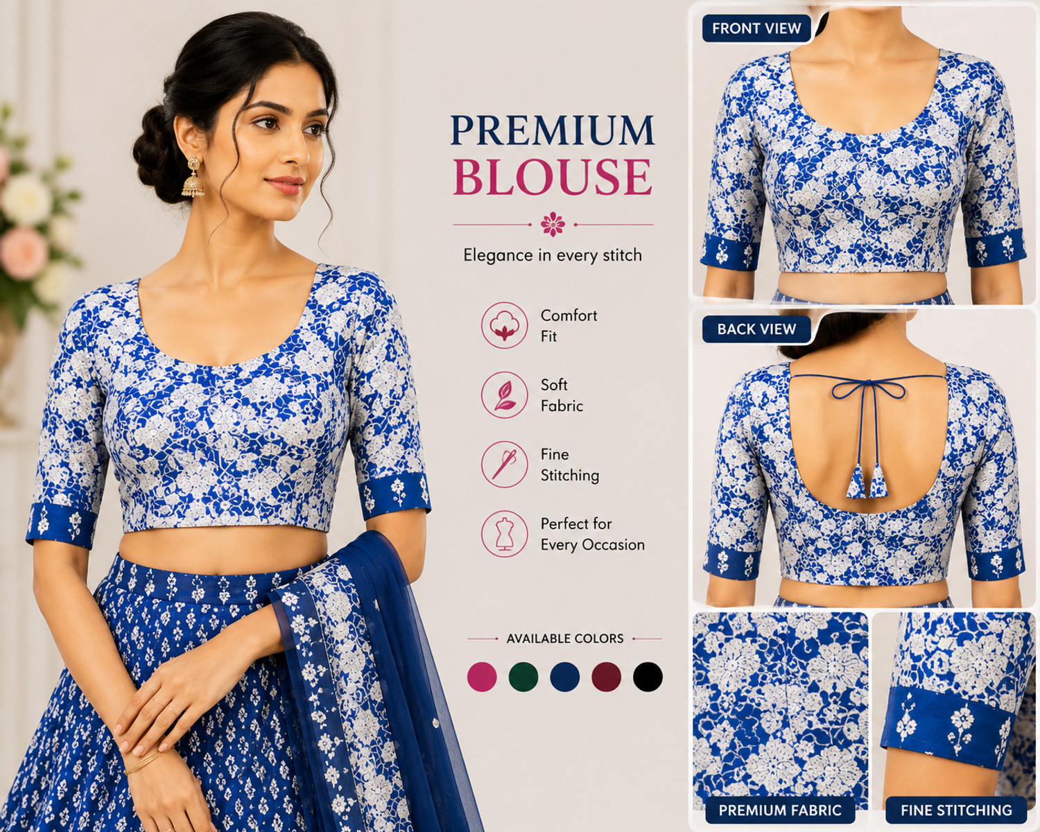 Image of Braj raj vastralaya Printed Semi Stitched Lehenga & Crop Top