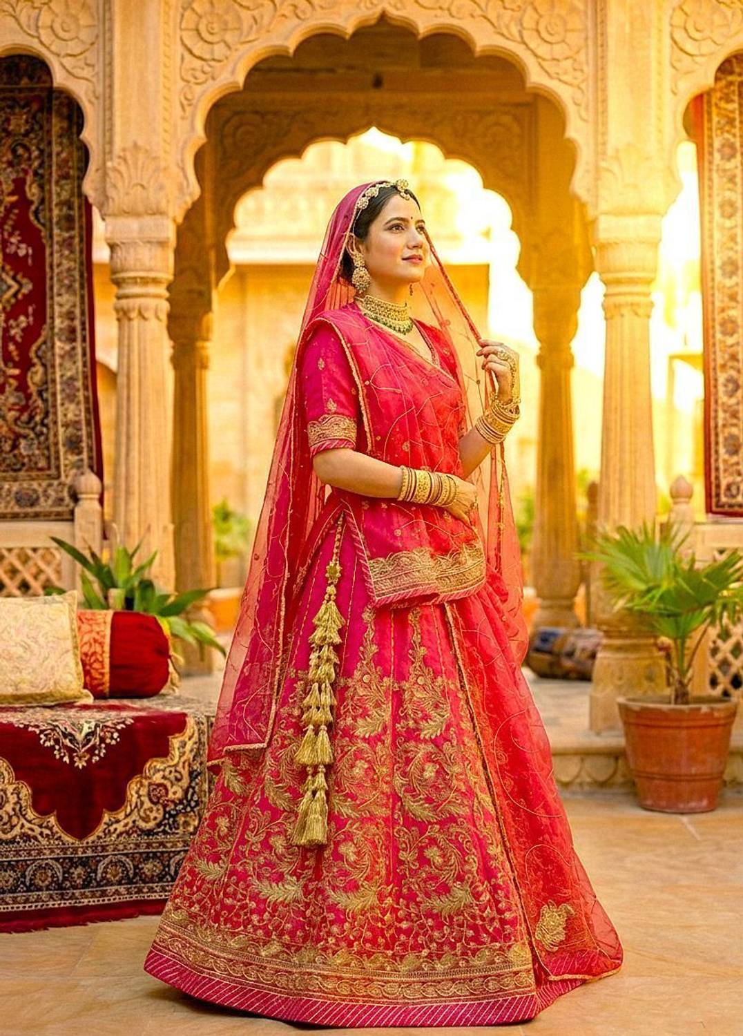 SHREE AMBEY TRADING Embroidered Semi Stitched Rajputi Poshak - Buy