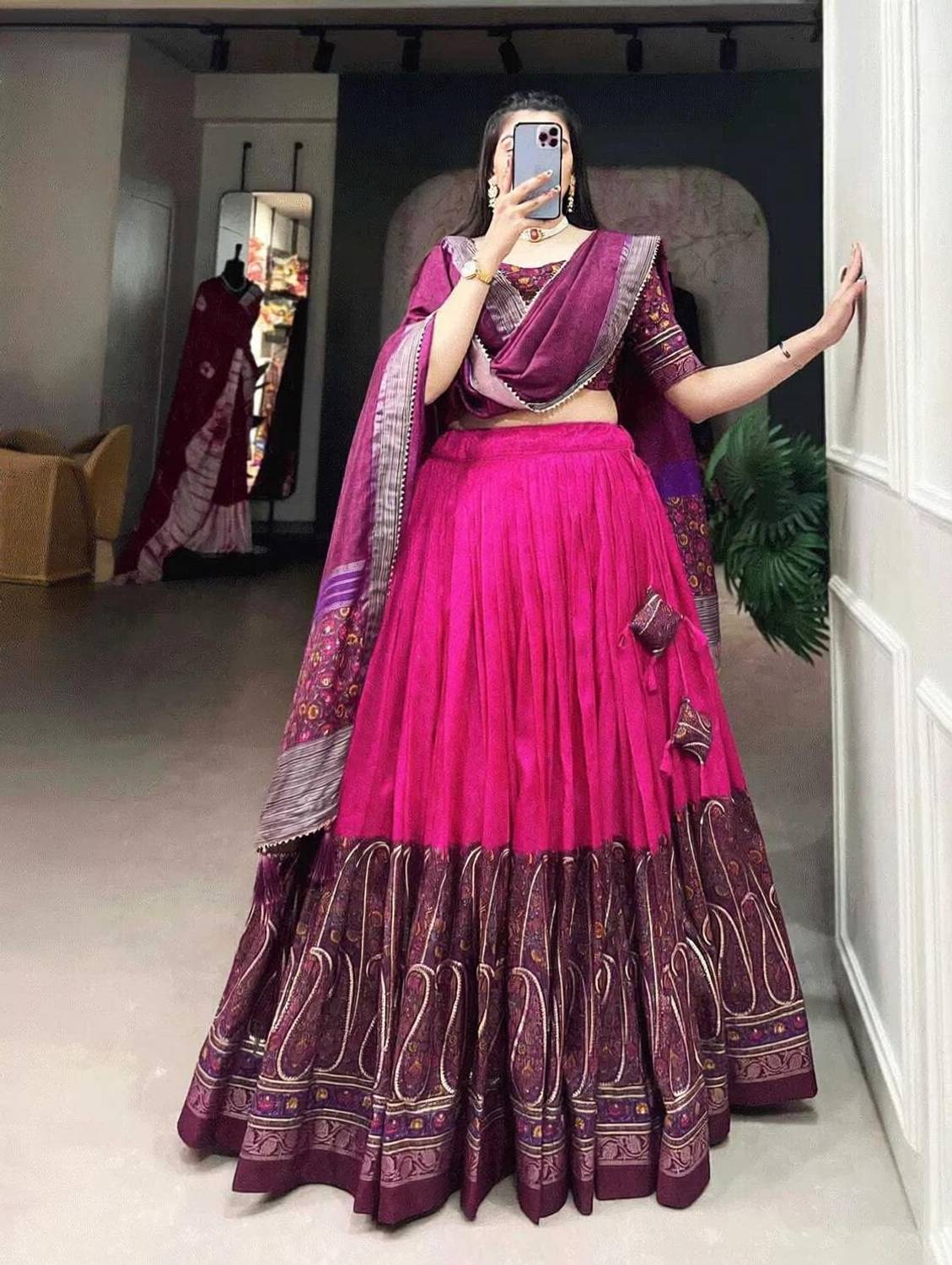 AAYUSHYAM ENTERPRISE Printed Semi Stitched Lehenga Choli