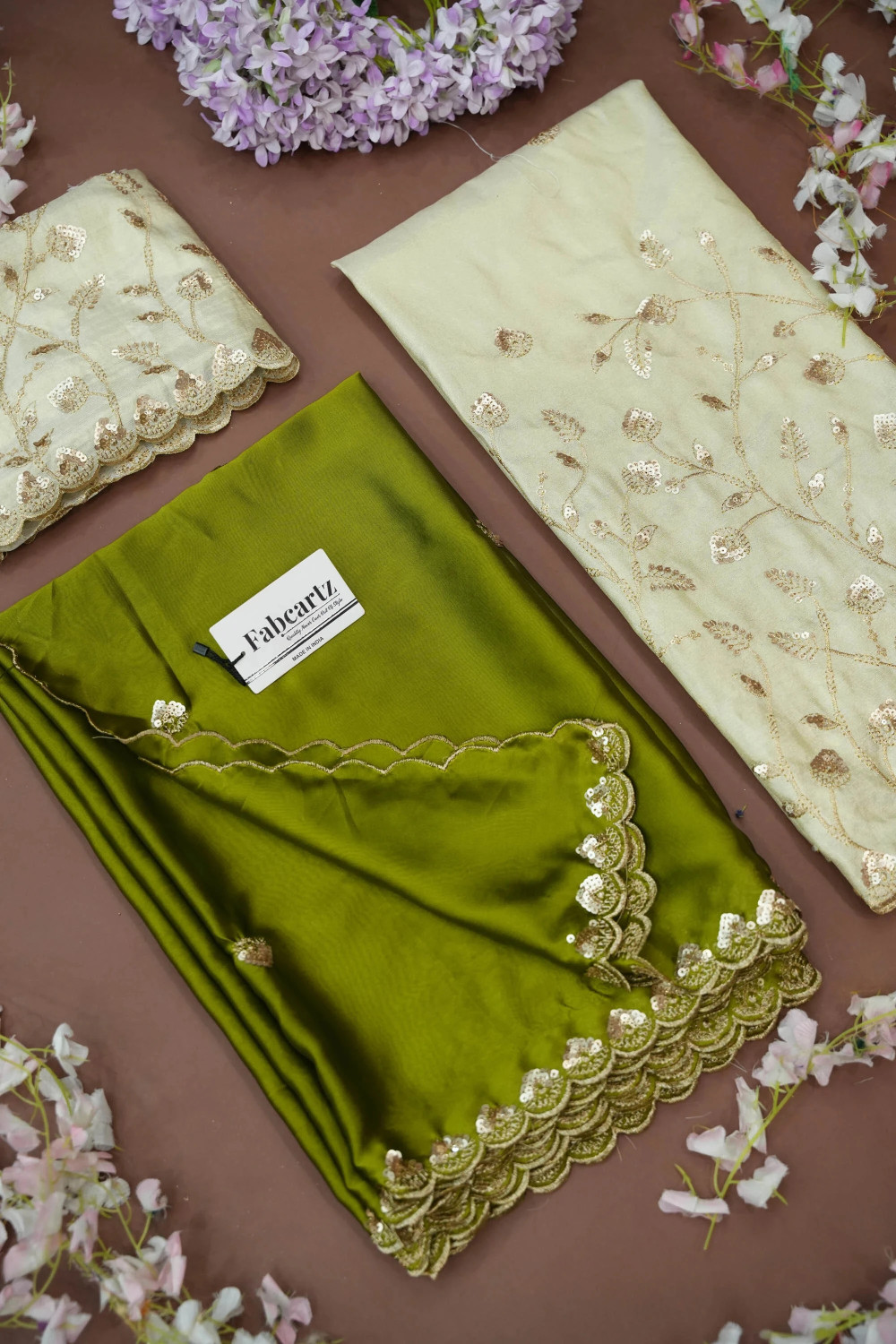Image of Fabcartz Embroidered Semi Stitched Lehenga Choli