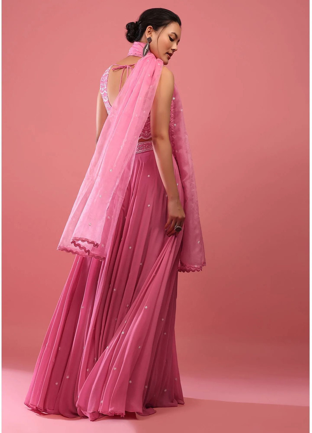 Image of HOUSE OF COMMON Embroidered Semi Stitched Lehenga Choli