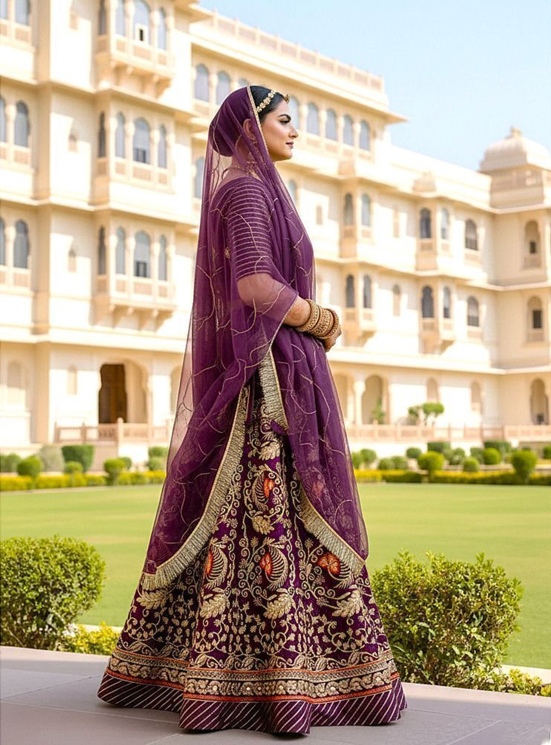 Image of Shree Ambey Trading Embroidered Semi Stitched Rajputi Poshak