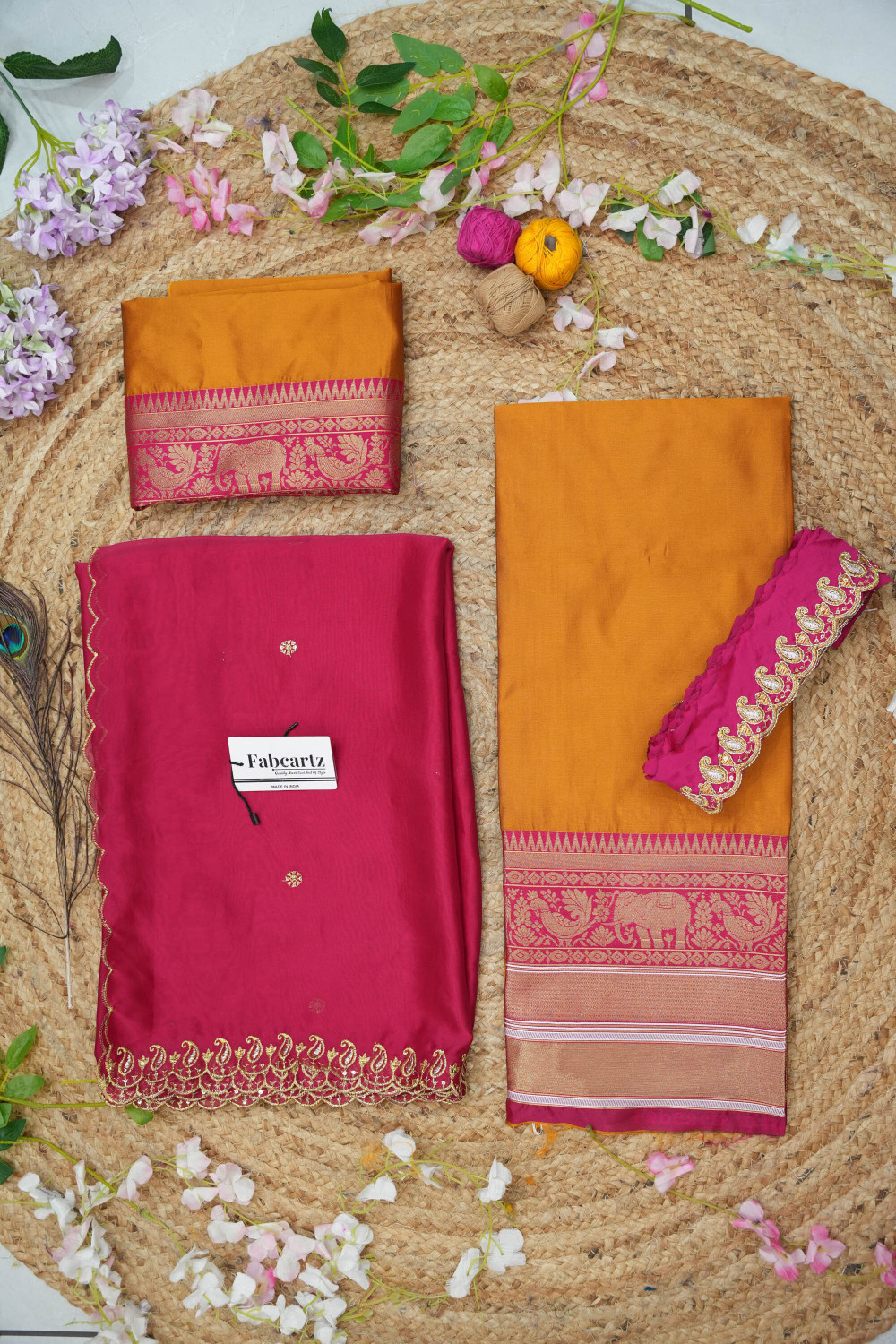 Image of Fabcartz Self Design Semi Stitched Lehenga Choli
