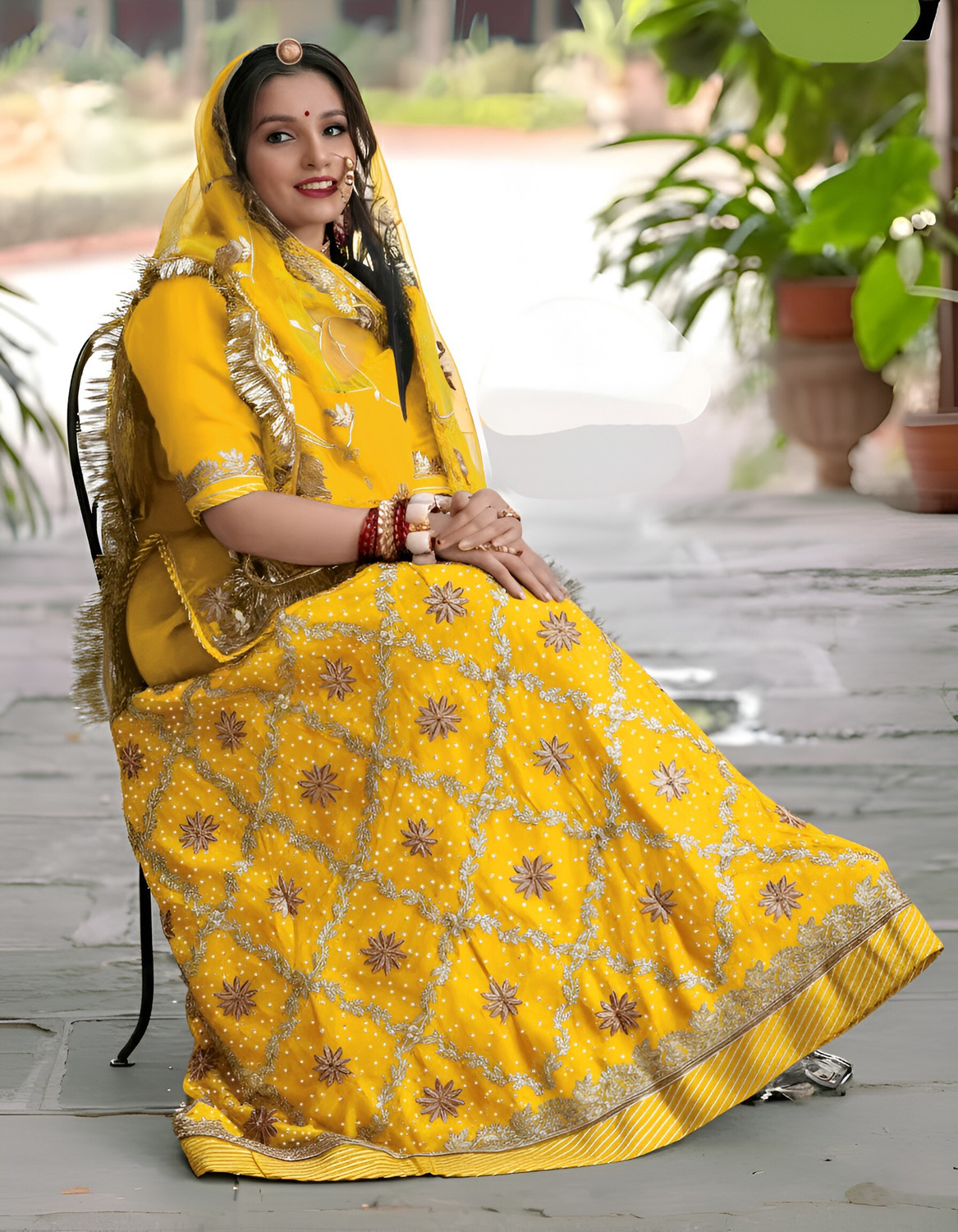 Image of BALAJI TEXTILES Embroidered, Embellished Semi Stitched Rajasthani Poshak