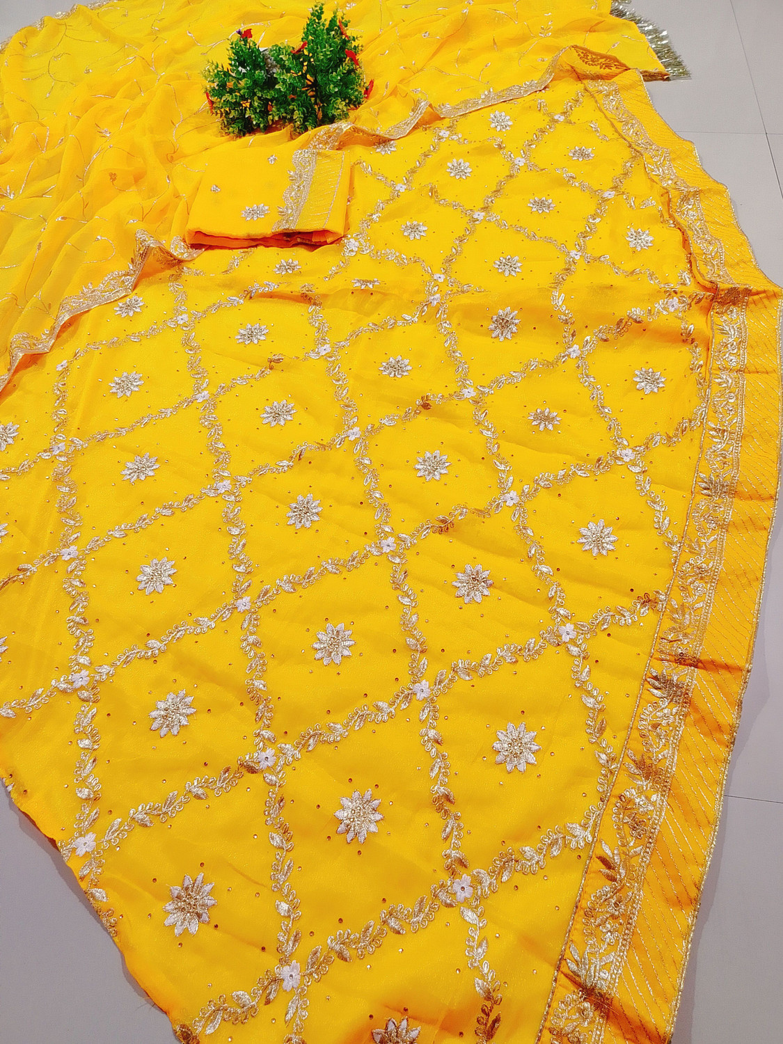 Image of BALAJI TEXTILES Embroidered, Embellished Semi Stitched Rajasthani Poshak