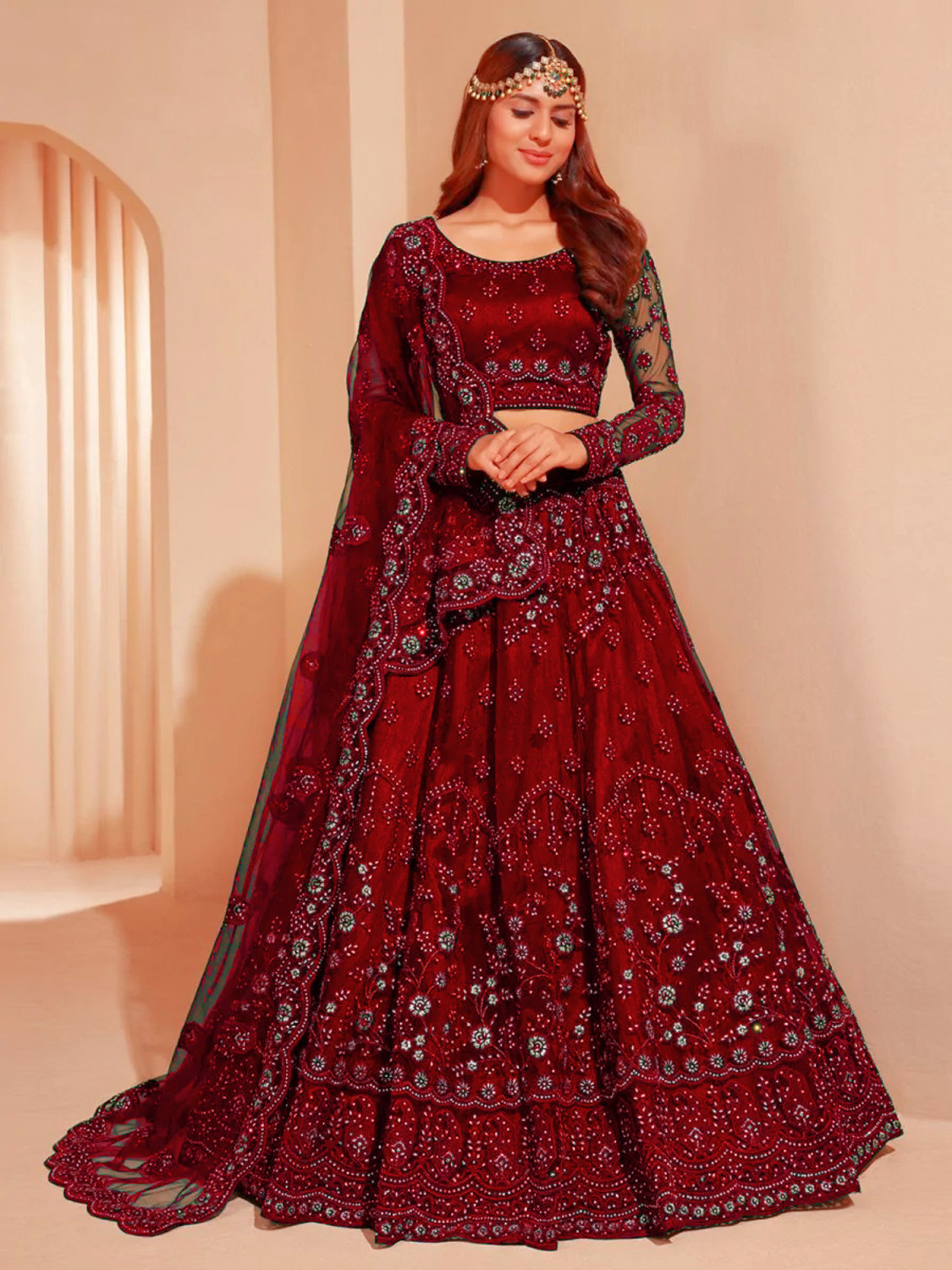 Image of Reelove Factory Embroidered Semi Stitched Lehenga Choli