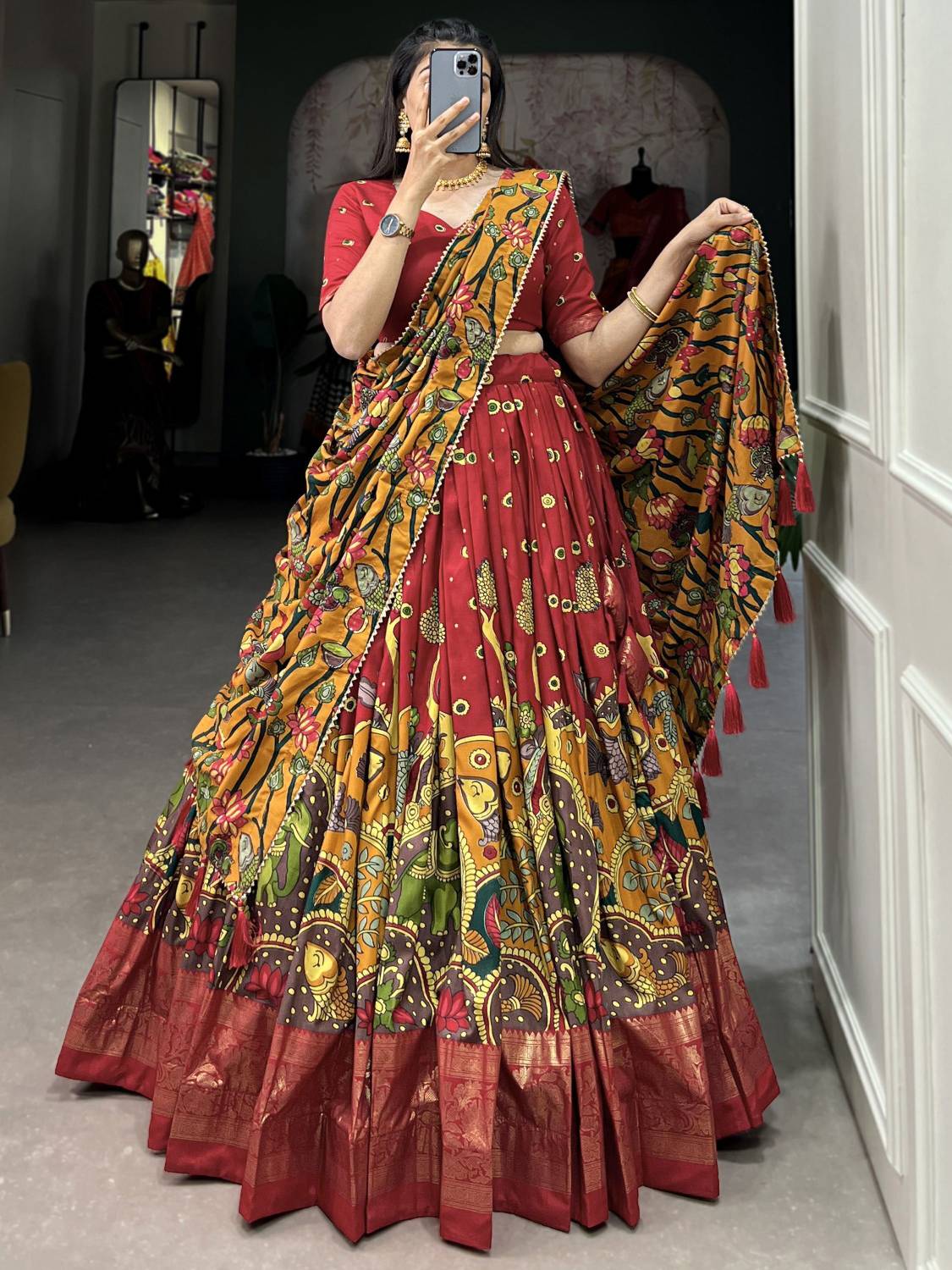 3Buddy Fashion Printed Semi Stitched Lehenga Choli