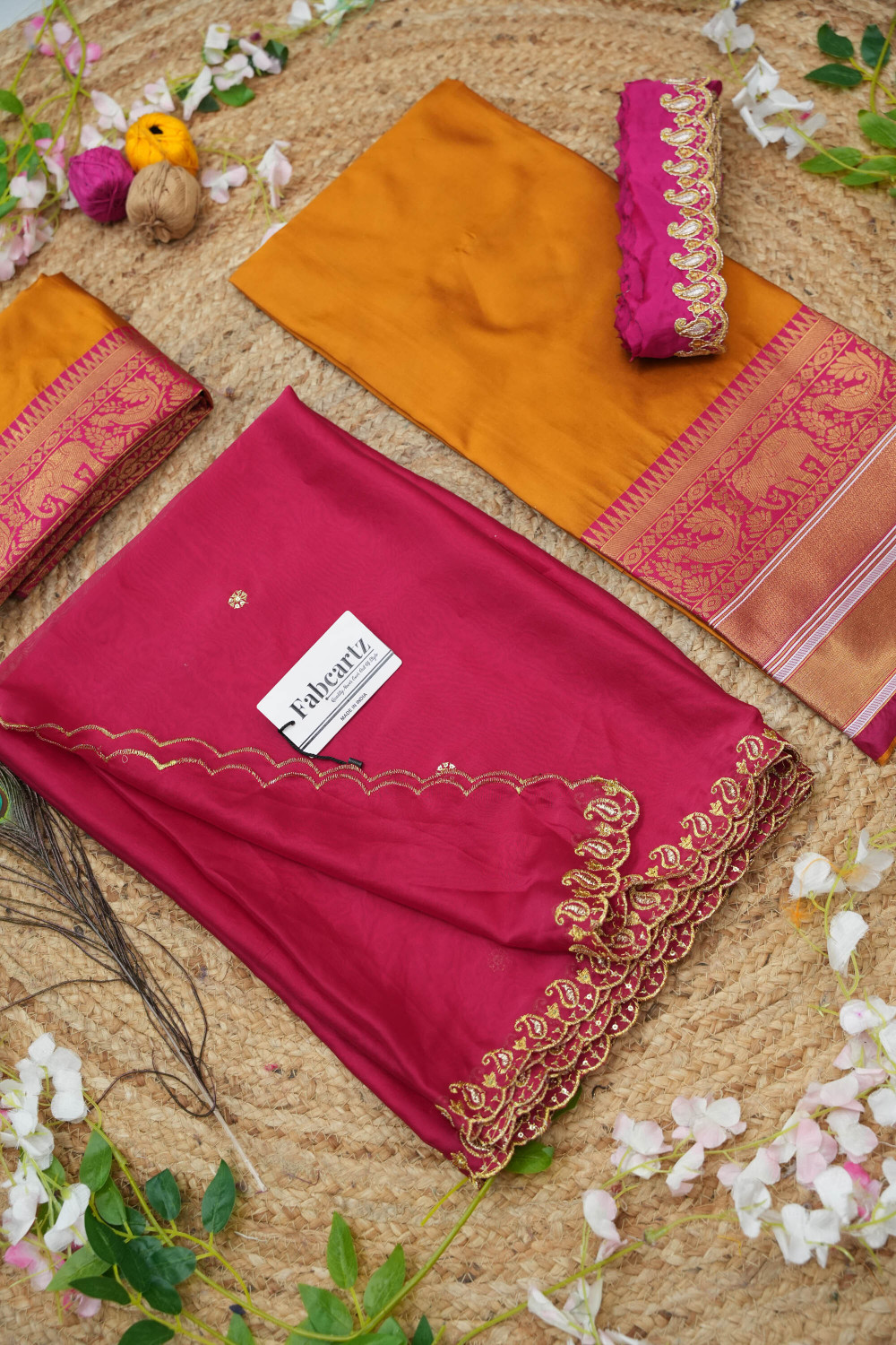 Image of Fabcartz Self Design Semi Stitched Lehenga Choli