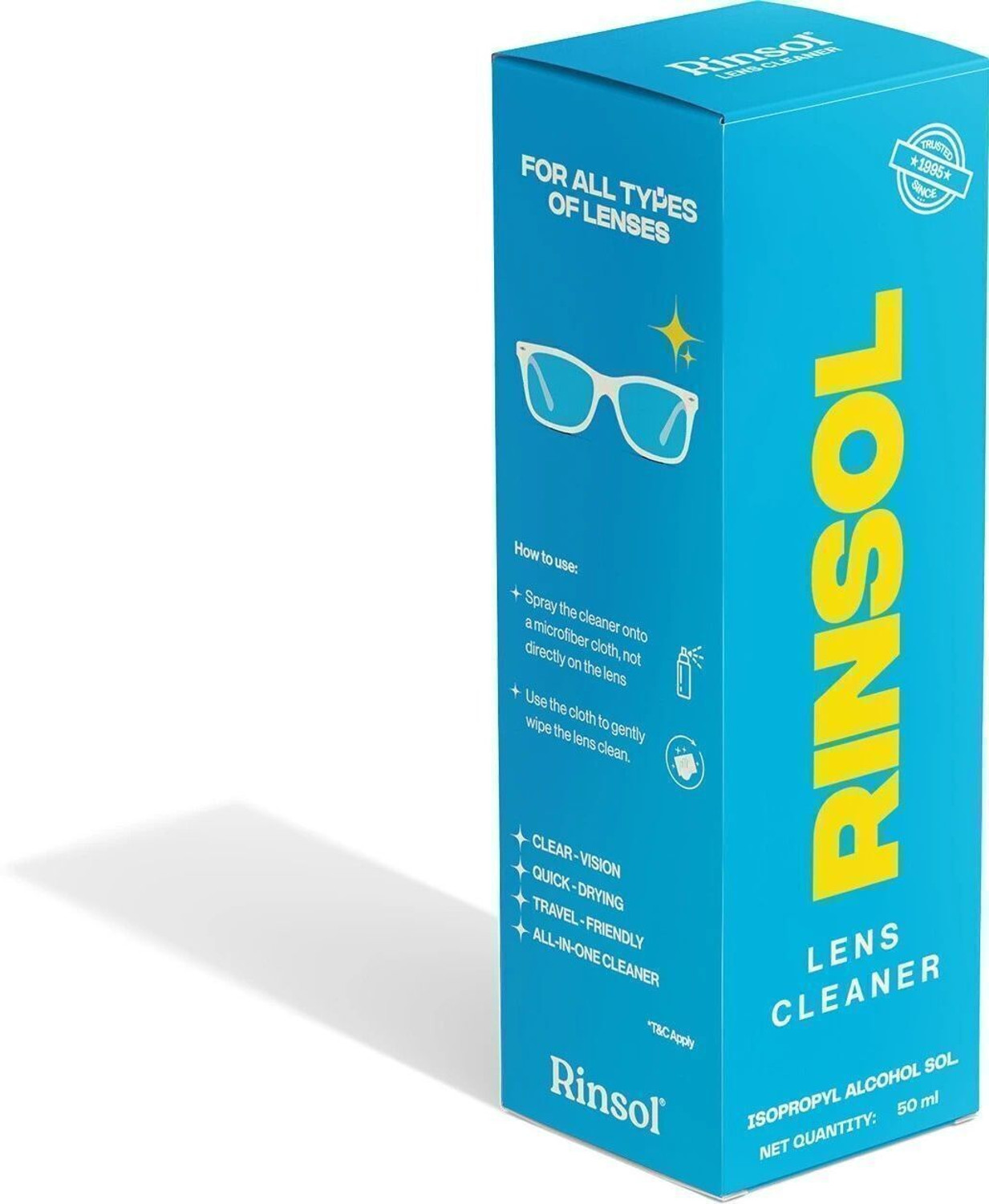 Image of Rinsol Optical & Eyeglass Lens Cleaner Kit | Spray & Soft Microfiber Cloth Lens Cleaner