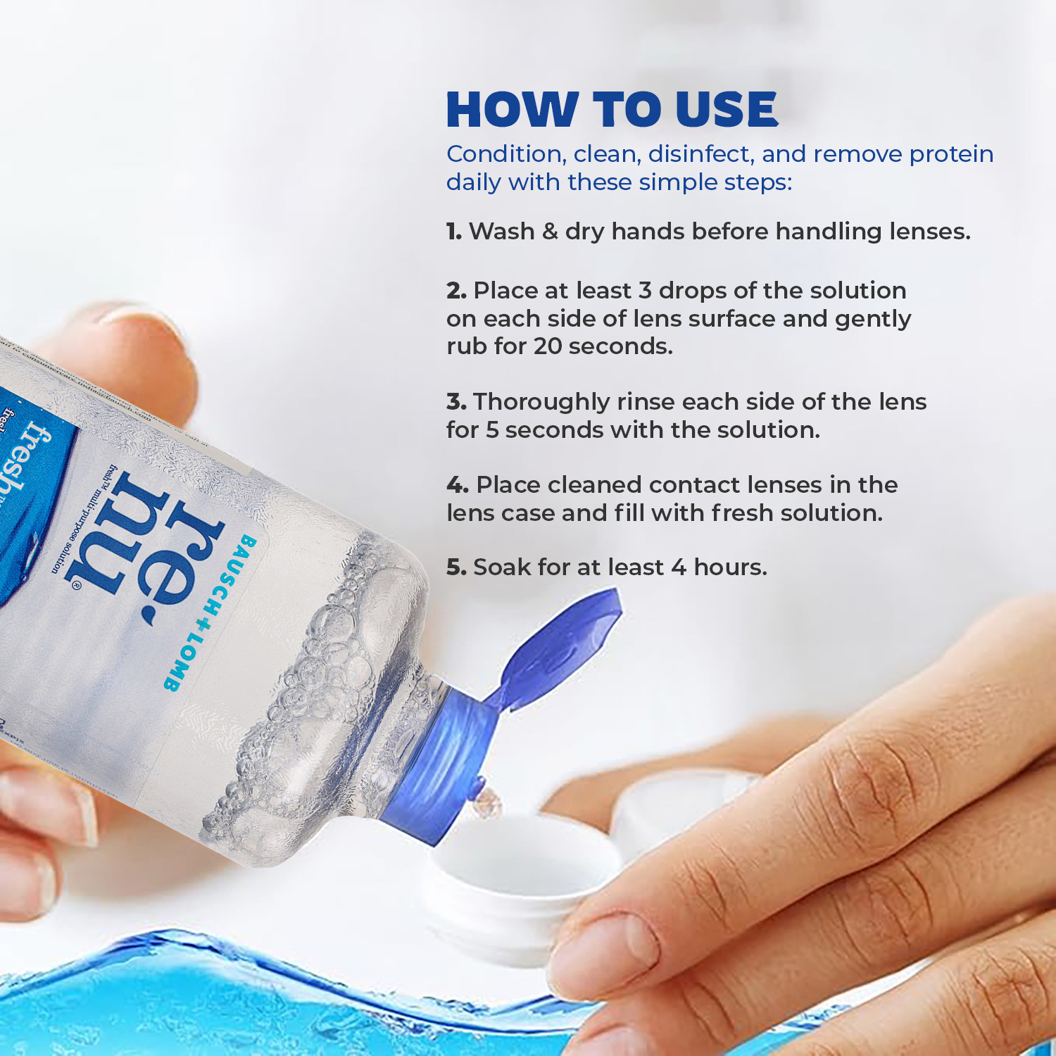 Image of renu Fresh Comfort Removes Protein Daily Disinfects Len Water