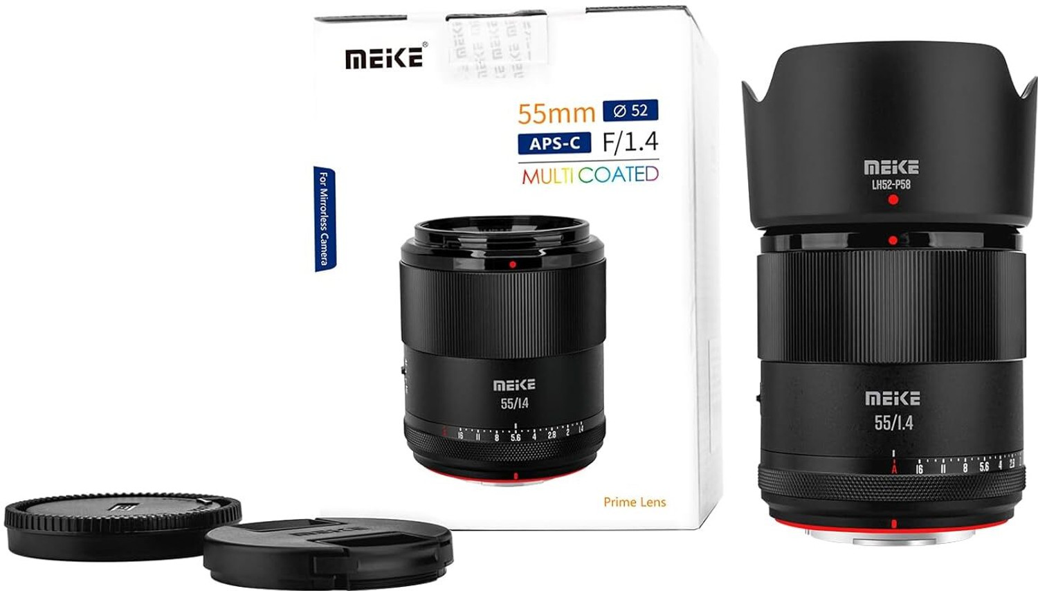 Image of Meike 55mm F1.4 APS-C AF E Mount STM Portrait Prime es | Standard Aperture Compatible Sony Mirrorless Cameras NEX 3 3N NEX 5R NEX 6 7 A6600 A6400 A5000 A5100 A6000 A6100 A6300 A6500 A6300 Standard Prime Lens