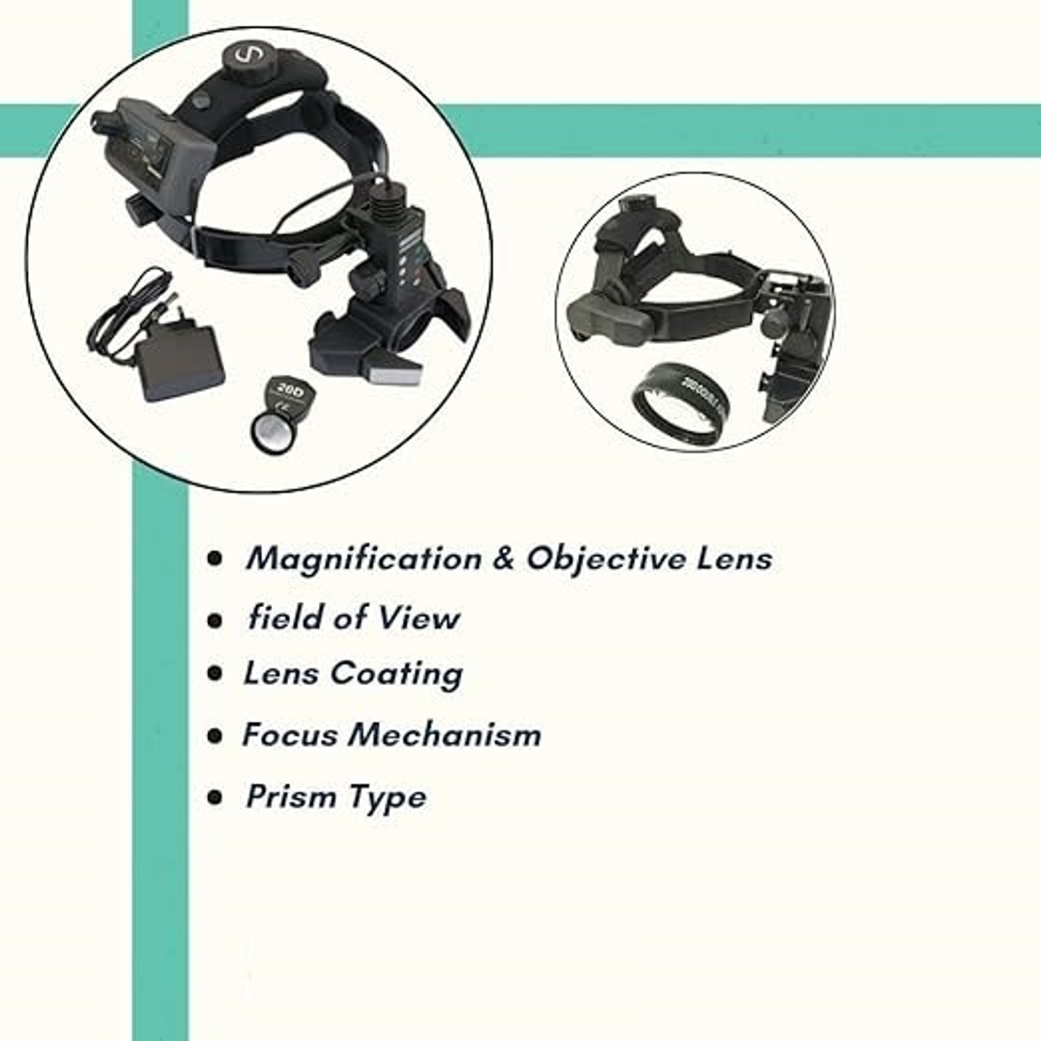 Image of BLSCOPE Indian Binocular Indirect Ophthalmoscope With 20D - (Pack of 1) Standard Zoom Lens
