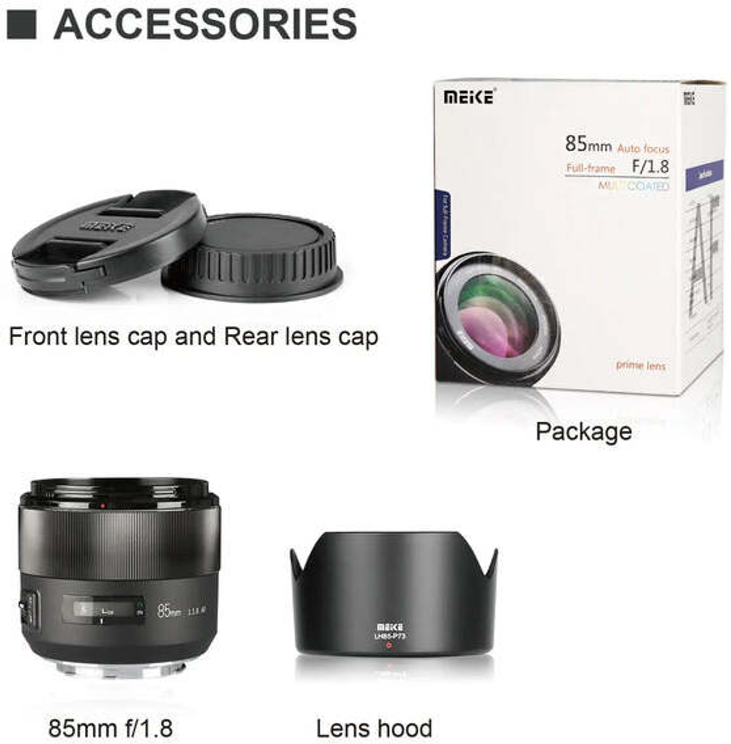 Image of Meike 85Mm F1.8 Wide Aperture Full Frame Auto Focus Telephoto for Nikon F Mount DSLR Camera and Compatible with Aps-C Cameras D610 D750 D780 D810 Telephoto Prime Lens