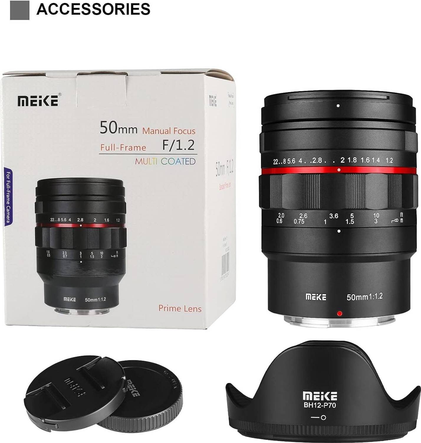 Meike MK-50mm F1.2 Large Aperture Full Frame Manual Focus Fixed