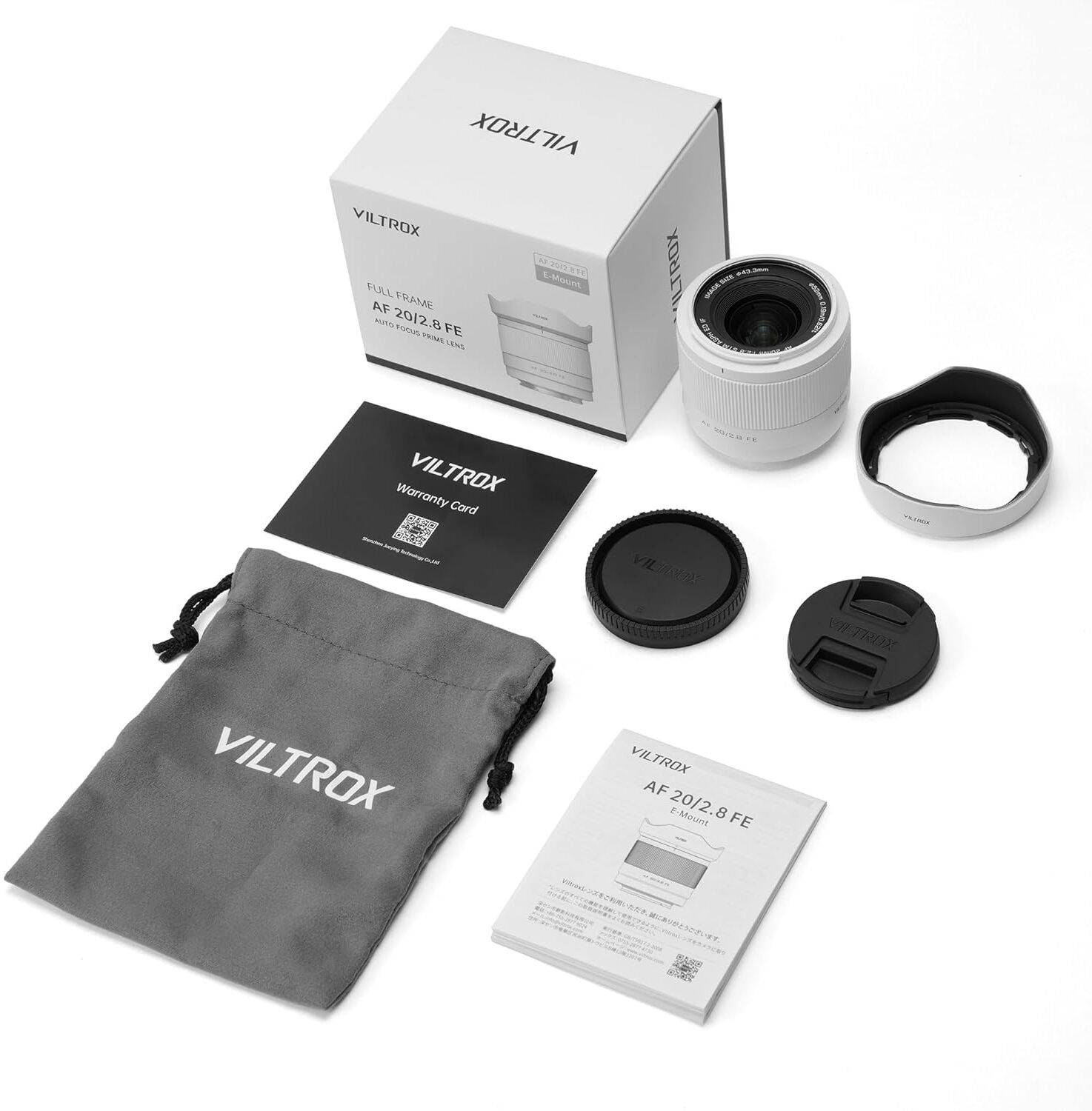 viltrox 20mm F2.8 STM (E-Mount) White Wide-angle Prime Lens