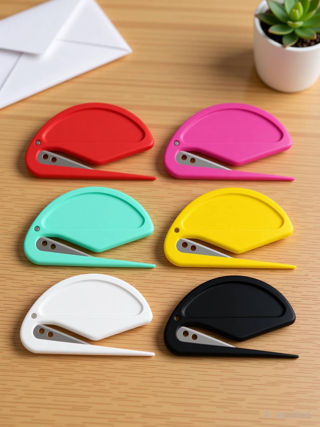 atrmitra Multipurpose Mini Letter Opener Cutter - Compact Envelope, Box & Package Opener with Hidden Blade (Set of 6) Wire Cutter