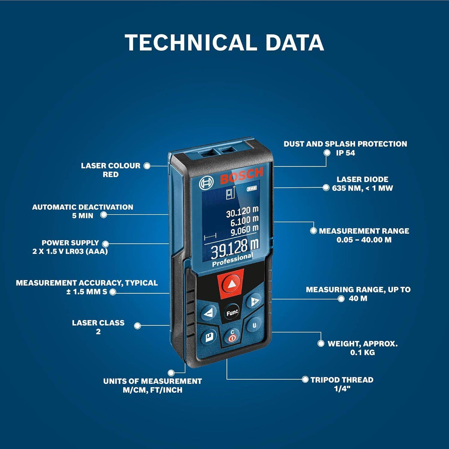 Bosch GLM 400 40M Laser Distance Meter - Image 5
