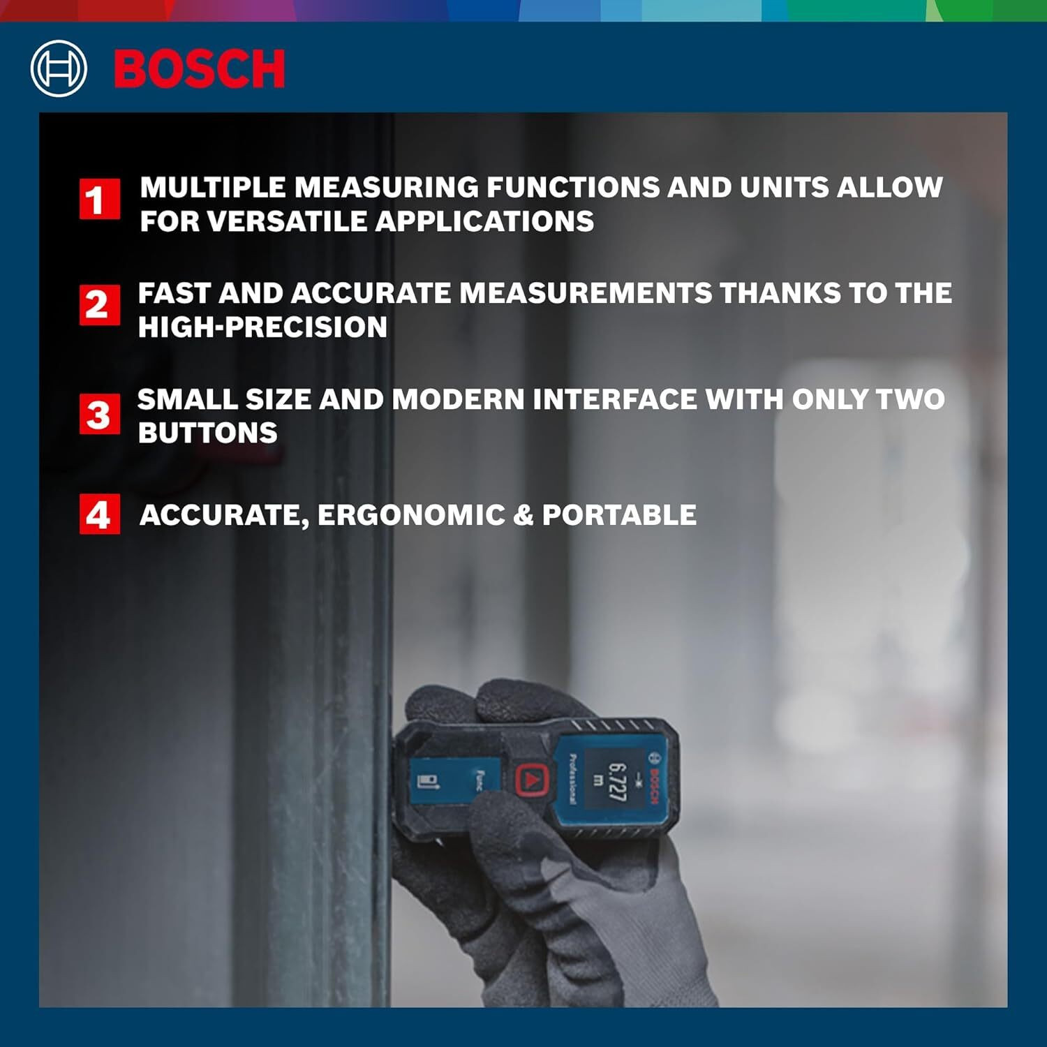 Image of BOSCH GLM 30-23 Laser Distance Measurer Non-magnetic Engineer's Precision Level