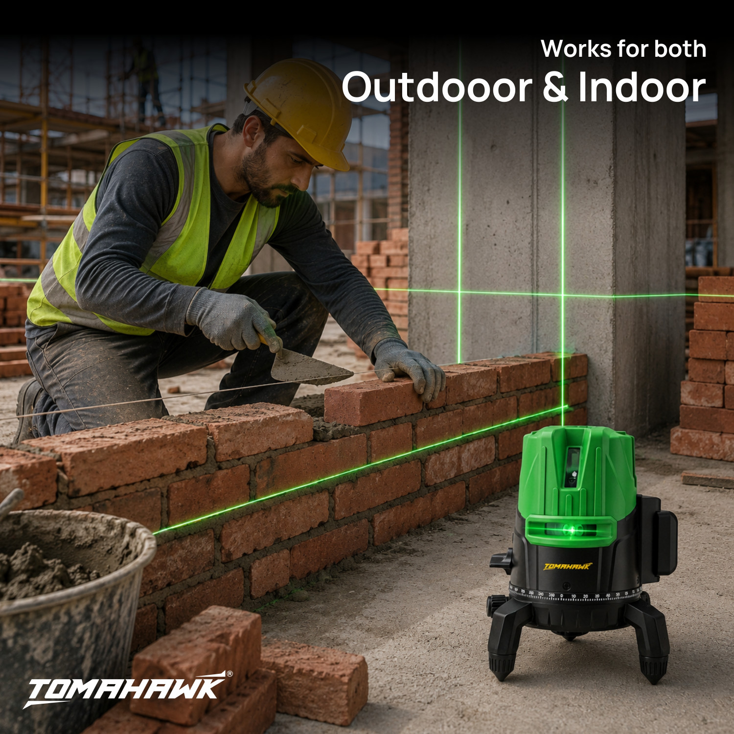 Image of Tomahawk Self Leveling 5 Line Laser Non-magnetic Engineer's Precision Level TLL-B-05-N-5-Line-Level Non-magnetic Engineer's Precision Level