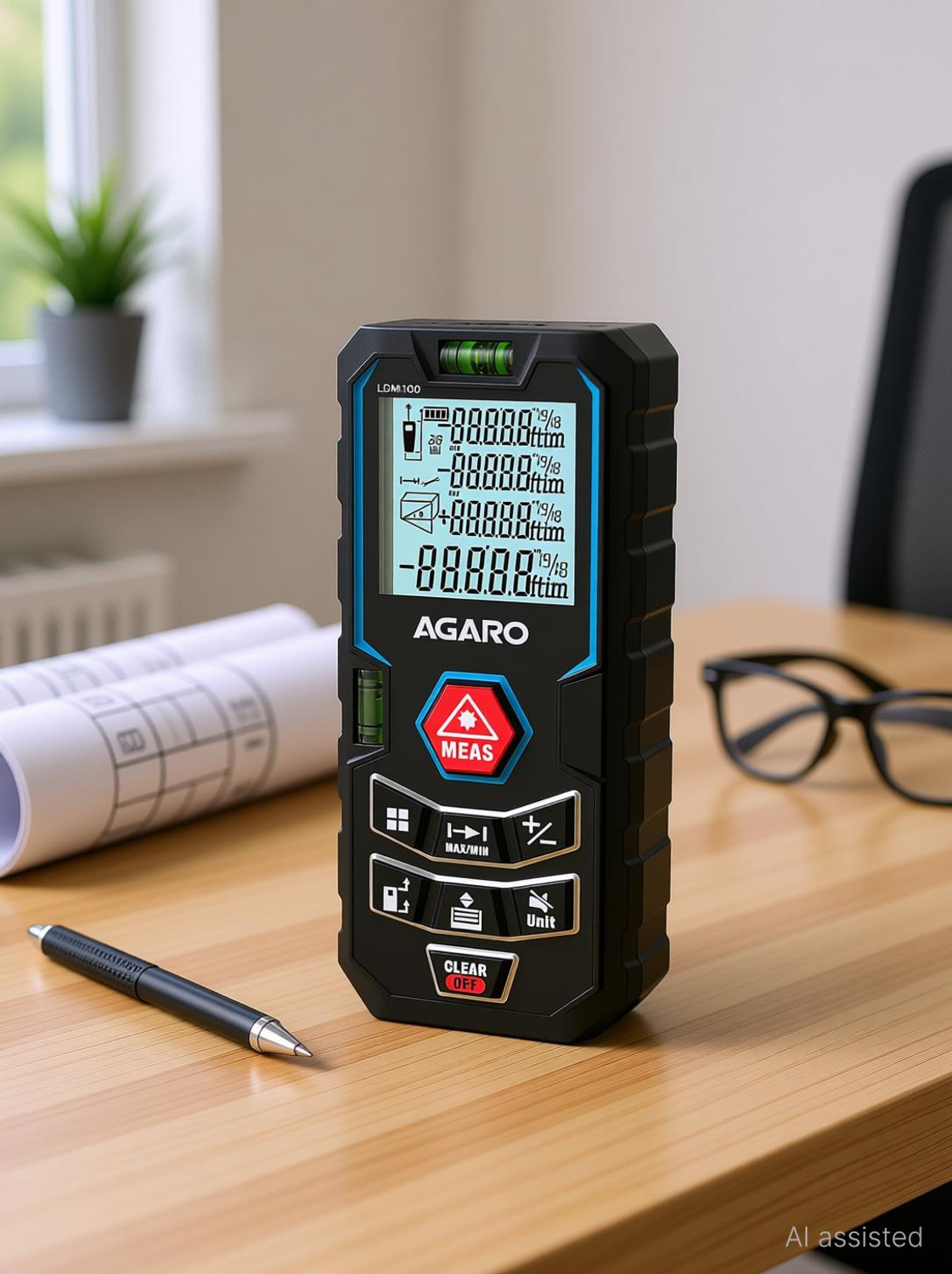 Image of AGARO LDM100 Laser Distance Meter Non-magnetic Electronic Level