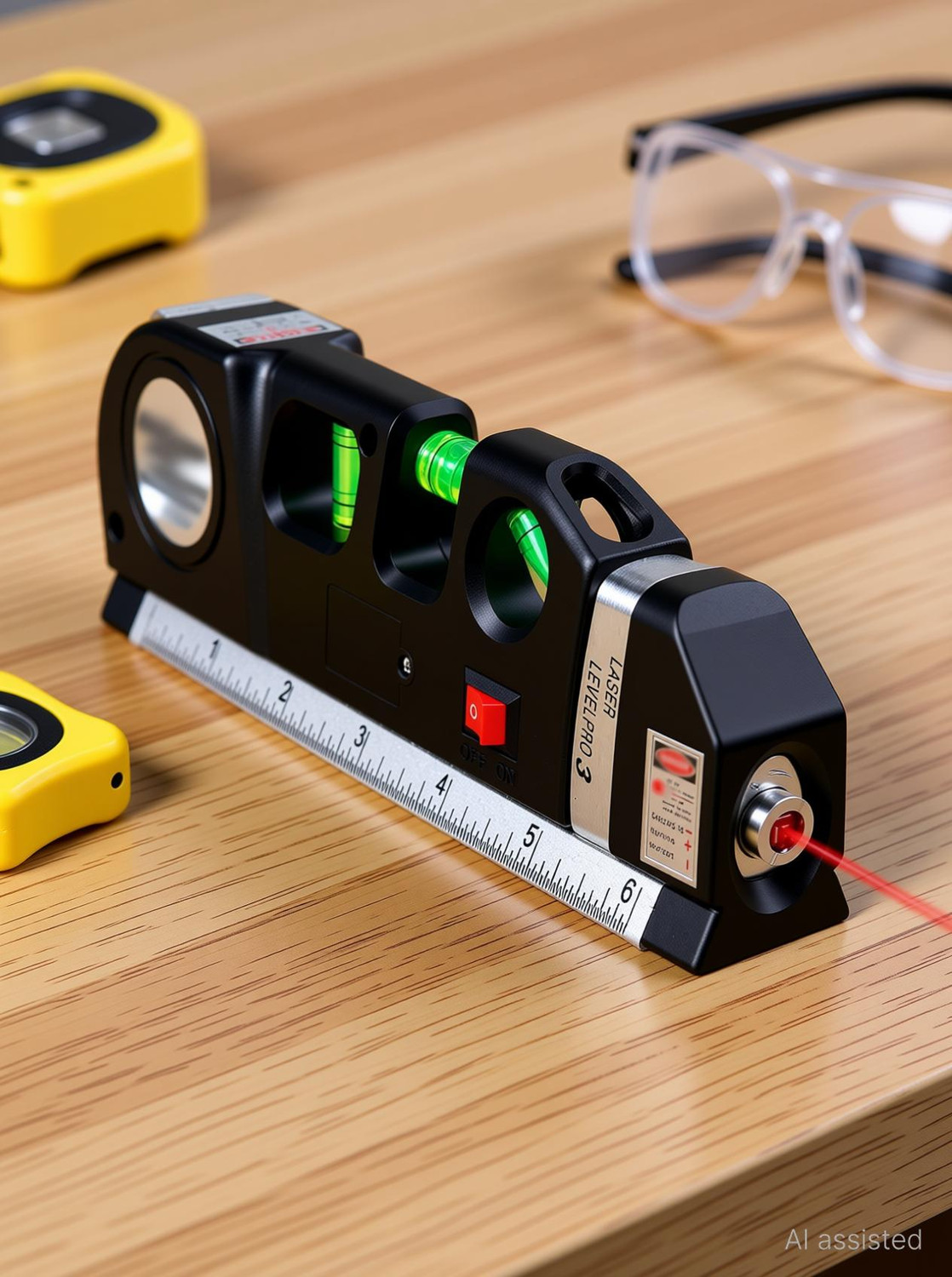 Image of SIMESTICH Laser Leveler Tool Multipurpose Laser Level Kit Line Laser level Laser Line leveler Non-magnetic Line Level (18.5 cm)