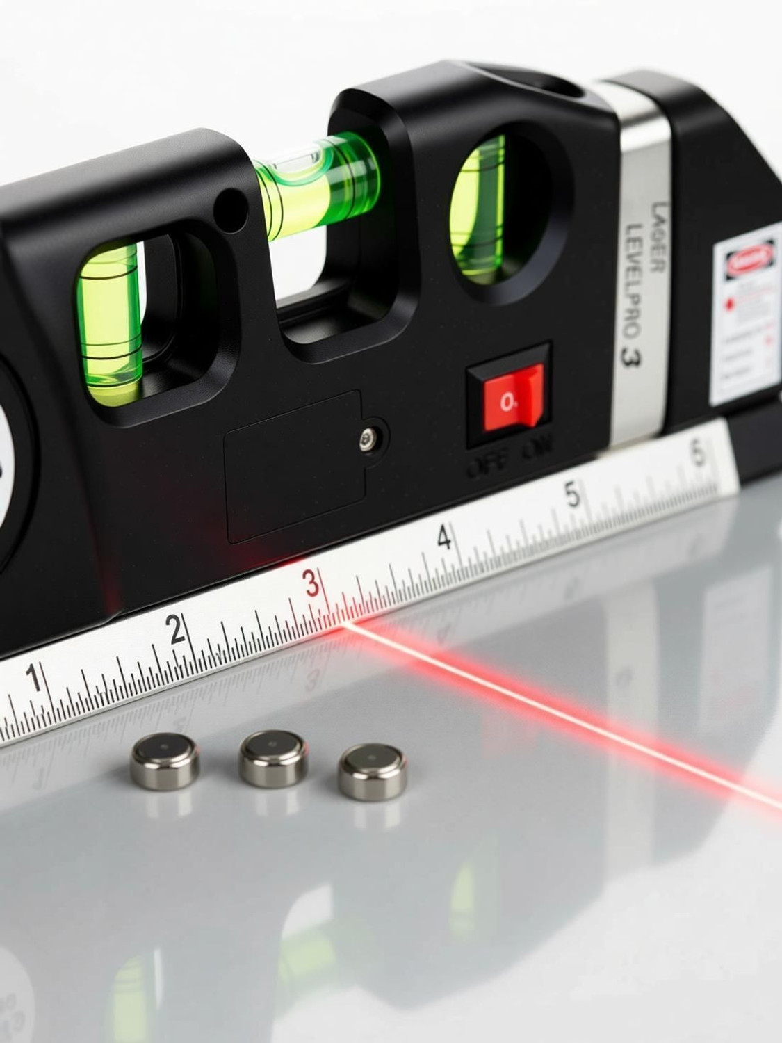 Image of AQUABUCKET Multipurpose Laser Level Kit Standard Cross Line Laser level Laser Line Multipurpose Laser Measure Tool, Spirit Level Standard Metric Ruler Laser Non-magnetic Line Level
