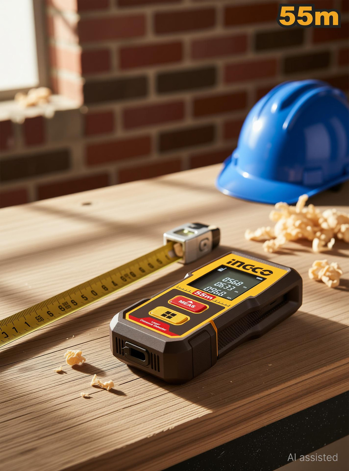 Image of INGCO HLDD05086 HLDD05086 55m Laser Distance Detector Non-magnetic Line Level