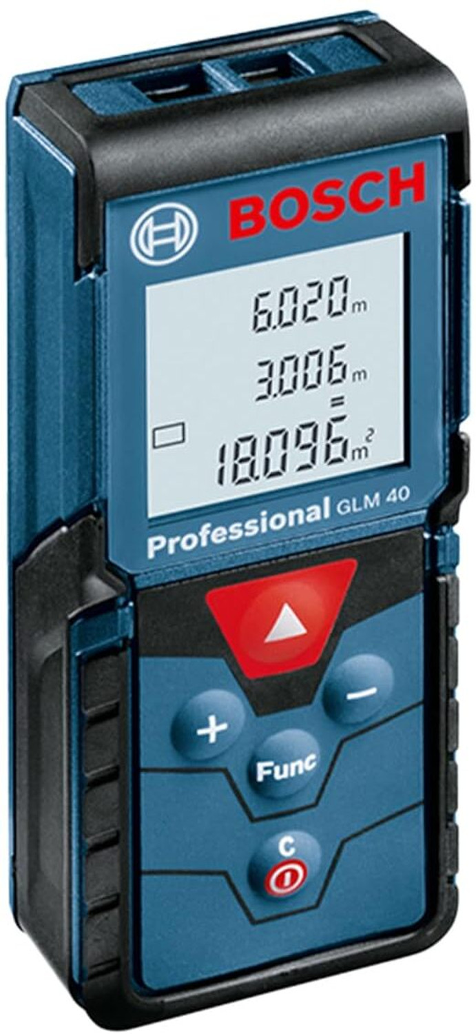 Image of BOSCH GLM 40-12 Professional Laser Distance Measurer | Without Battery | Range up to 40m | Memory Function | IP54 | Non-magnetic Engineer's Precision Level