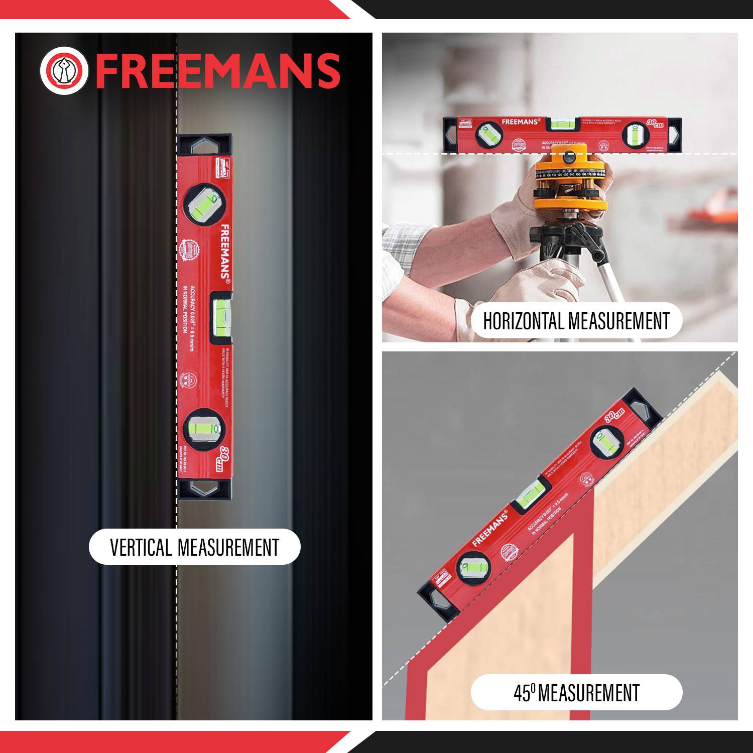 FREEMANS BSM-330 Aluminum Spirit Level - Image 3