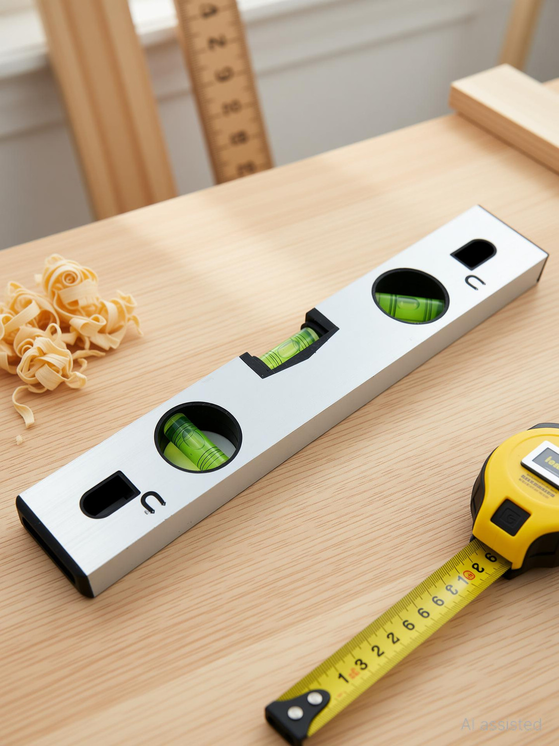 Image of kaashub Water Level Tool 12 Inch Aluminium Magnetic Scale Water Level Tool 12 Inch Aluminium Magnetic Scale Magnetic Carpenter's Level