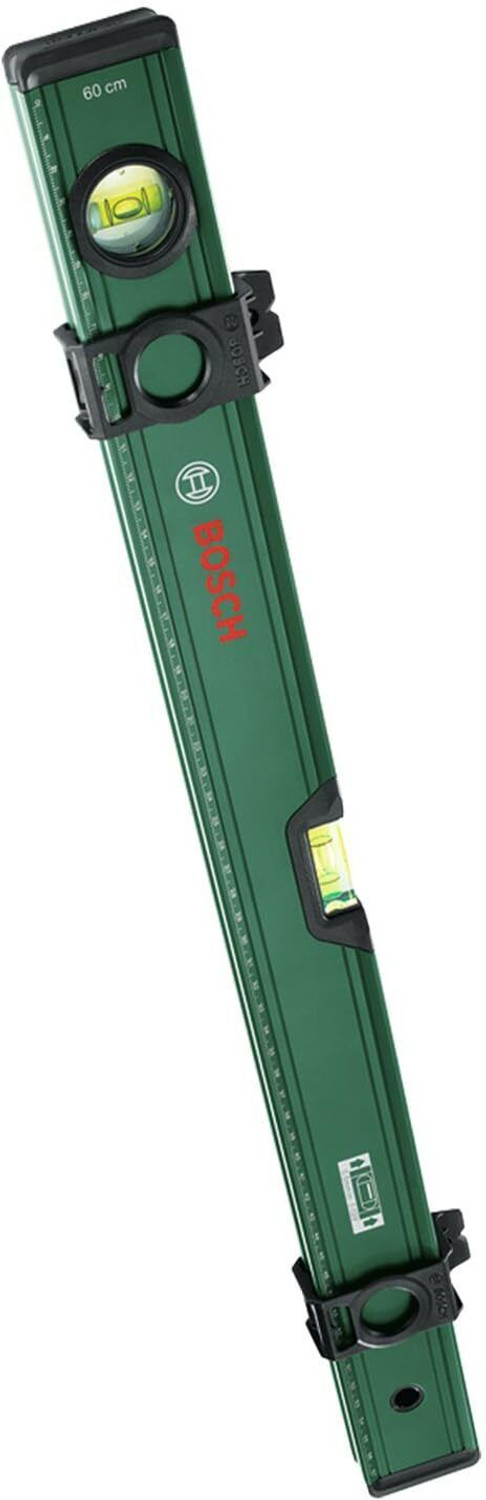 Image of BOSCH 60cm Spirit Level High Precision 0.05mm /m, Fluorescent Bubbles V-Groove for Flat & Curved Surfaces Non-magnetic Mason's Level