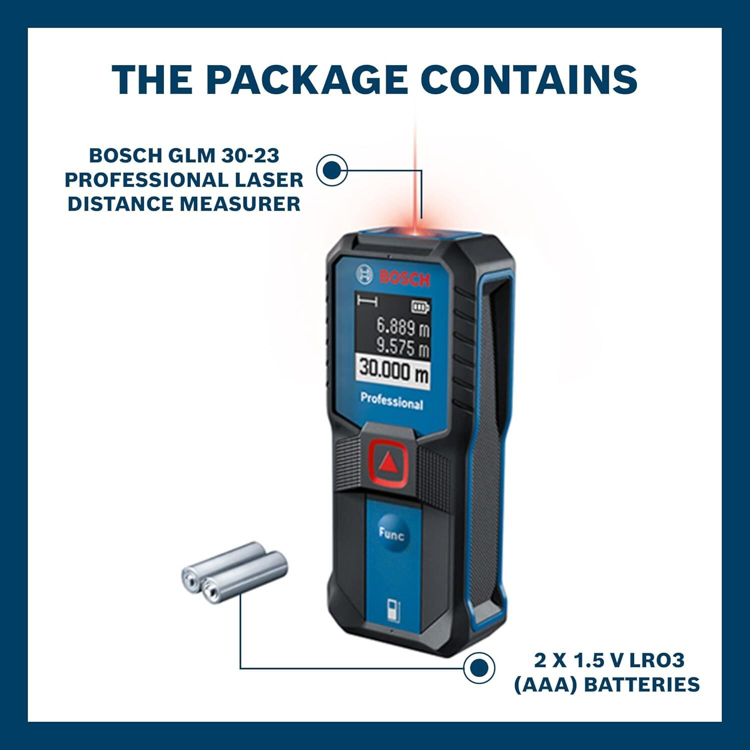 Image of BOSCH GLM 30-23 Laser Distance Measurer Non-magnetic Engineer's Precision Level