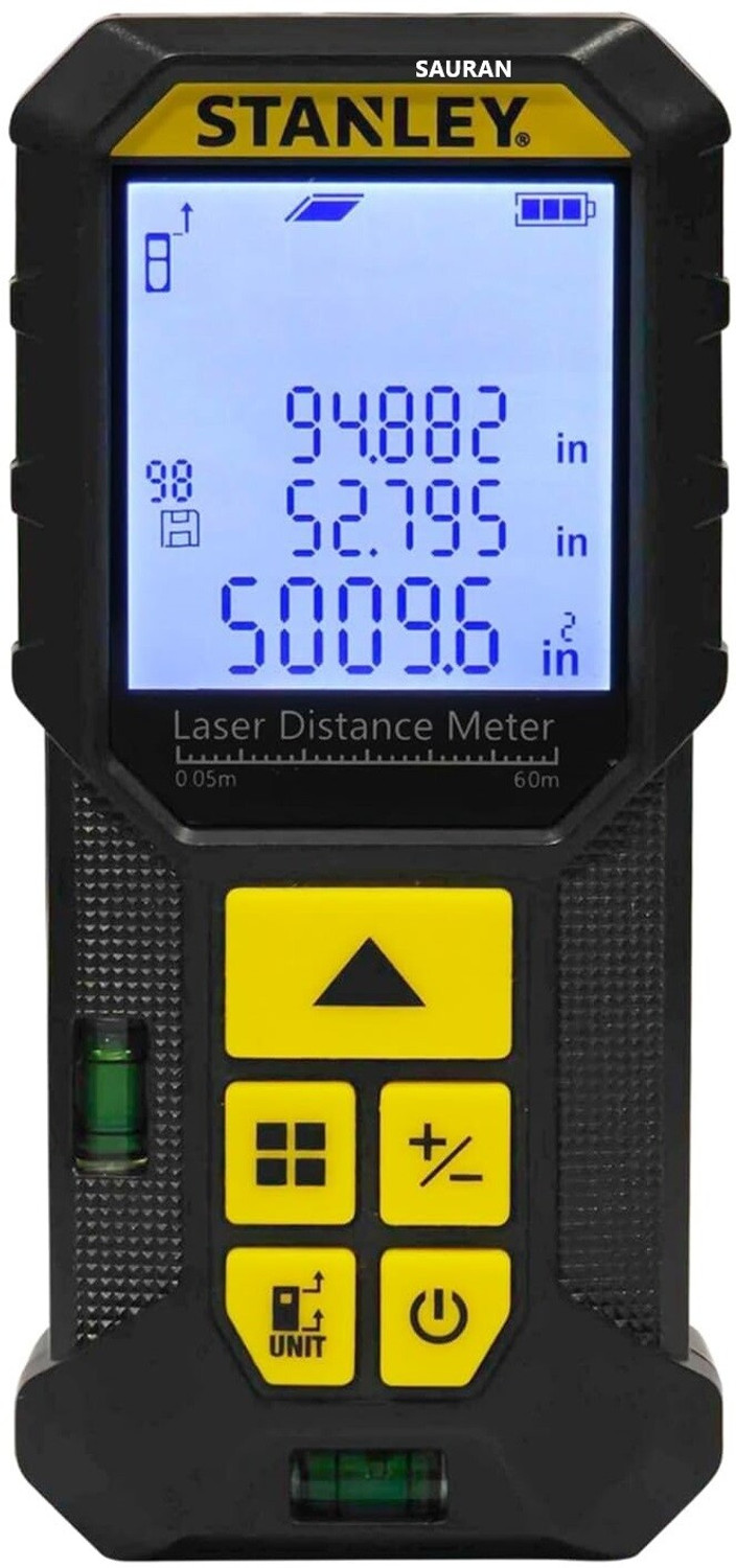 Image of Sauran Stanley 60 Meter Cordless Laser Distance Measurer with 2xAAA Battery (LMT7) Non-magnetic Electronic Level