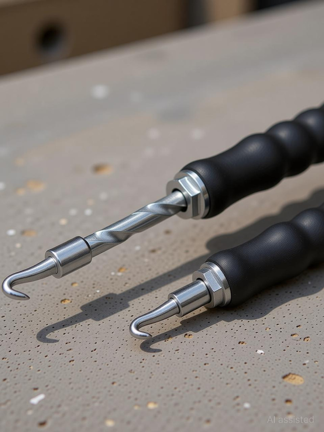 Image of GHST Black Curved Hook Pull Tie Twister, Flexible Rebar Hook, Wire Twister- Lever Tool (30 cm)