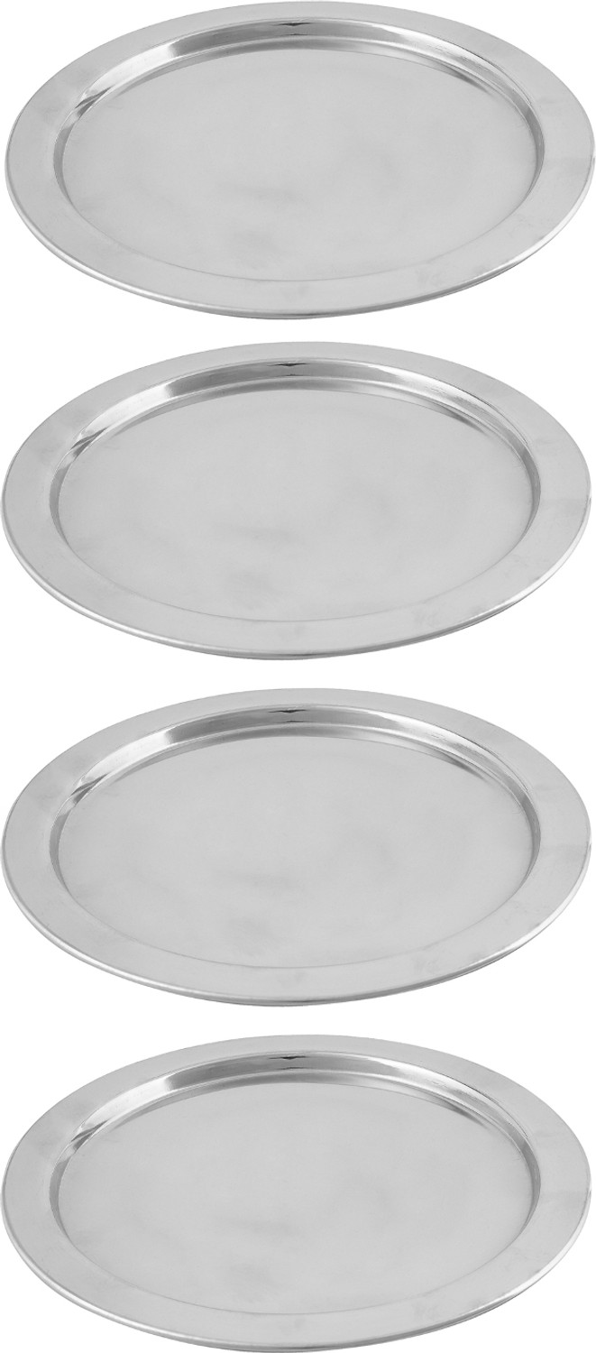 Image of MS WORLD Stainless Steel Heavy Gauge Multipurpose Ciba /Lids 7.7 inch Lid, Pack of 4 (Stainless Steel)