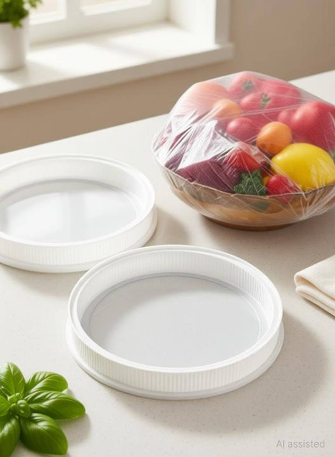 Akshron Reusable Plastic Bags For Food Cover (Pack of 75) 13.75 inch Lid, Pack of 75