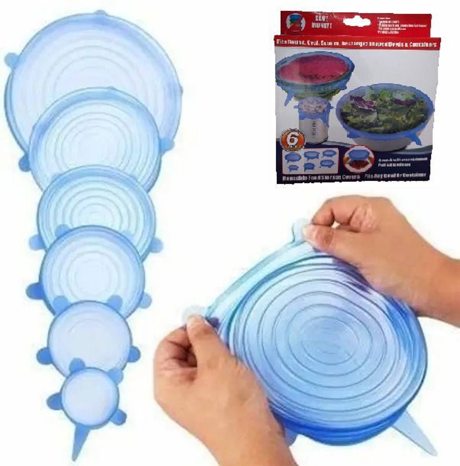 ABlue Clipper SILICONE STRETCHABLE LID 2.6 inch, 3.8 inch, 4.5 inch, 5.7 inch, 6.5 inch, 8.1 inch Lid, Pack of 1