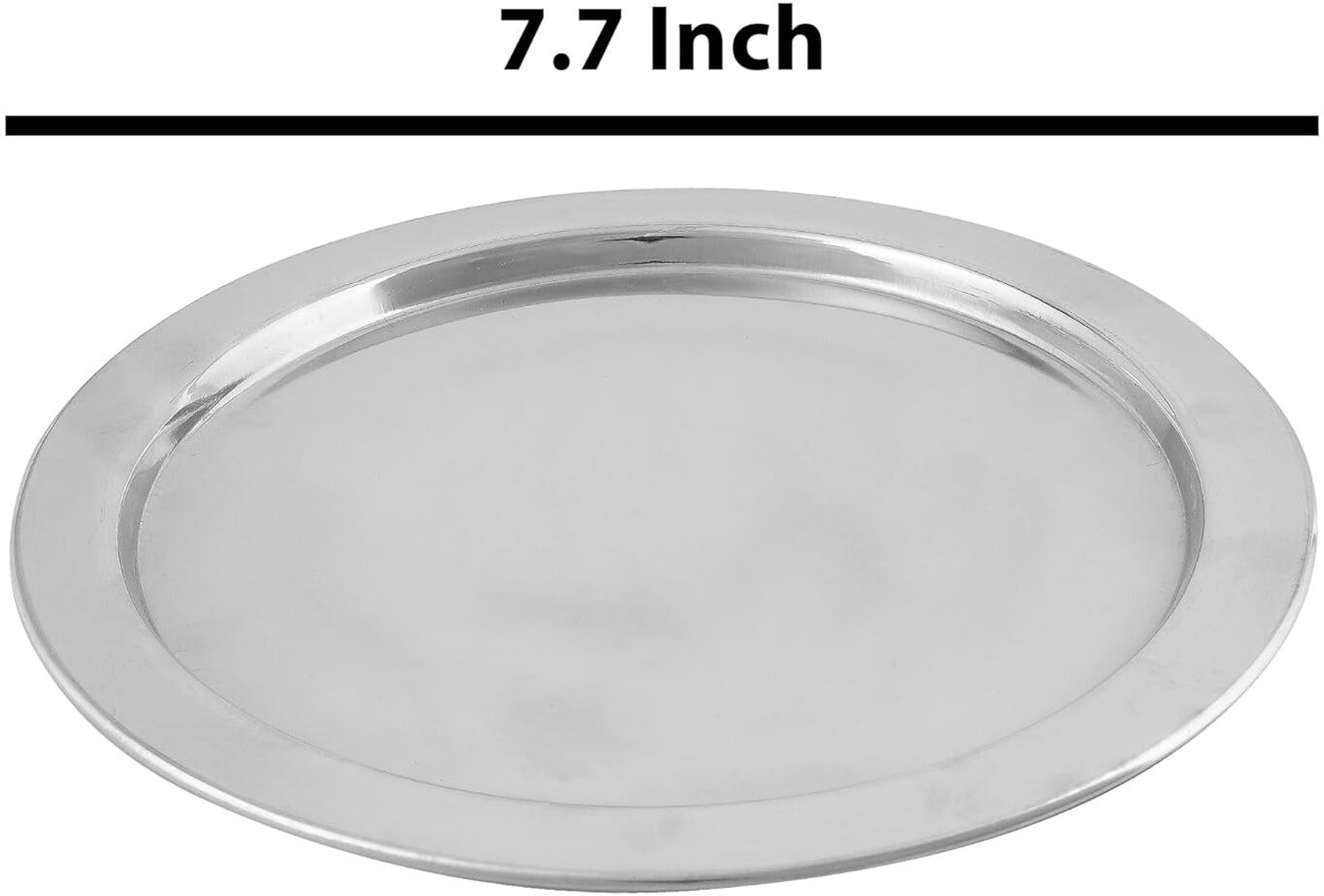 Image of MS WORLD Stainless Steel Heavy Gauge Multipurpose Ciba /Lids 7.7 inch Lid, Pack of 4 (Stainless Steel)