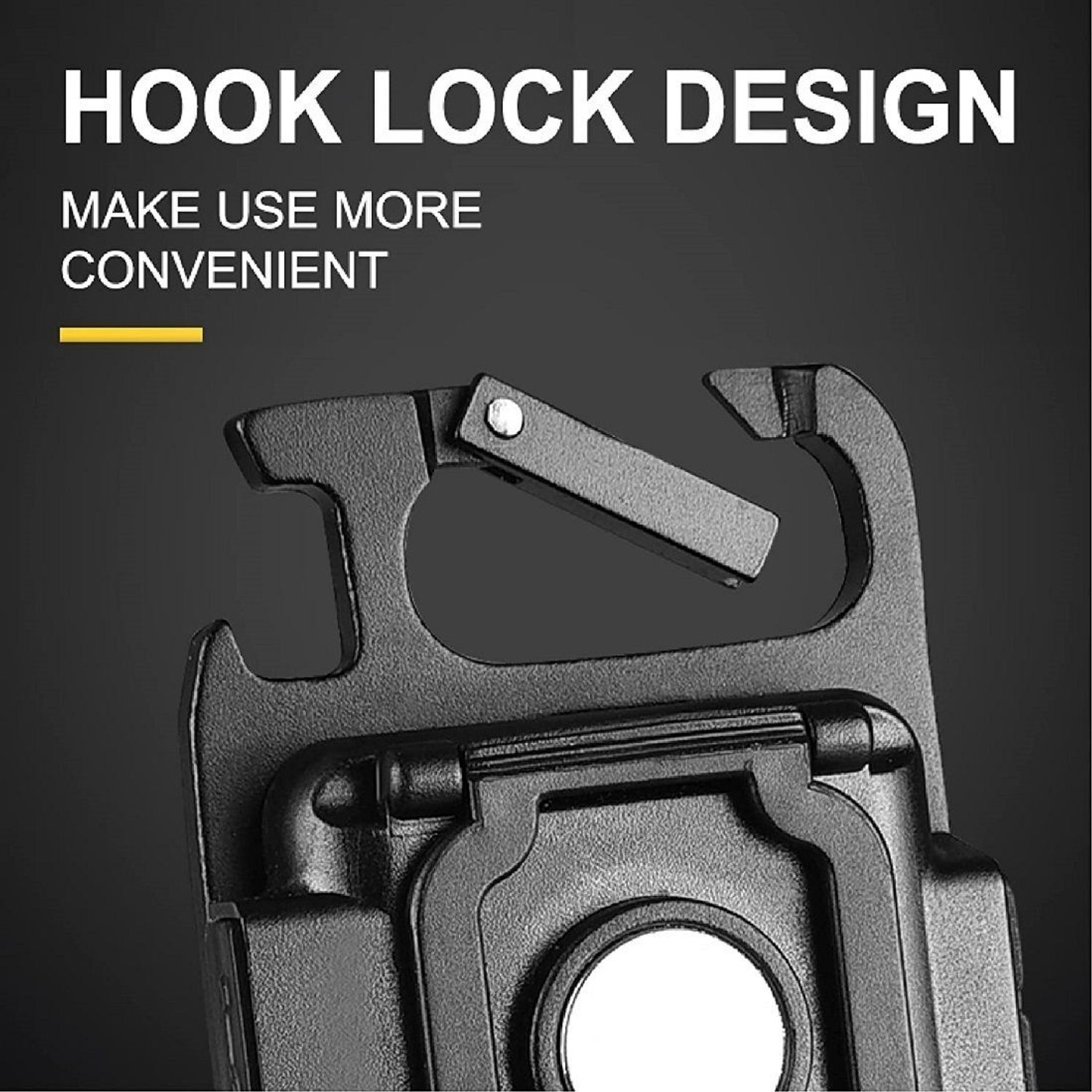 Image of BUNLEK Keychain Mini Flashlight Modes Portable Pocket Light With Folding S-Hook Aluminium Light Hanging Chain Rod