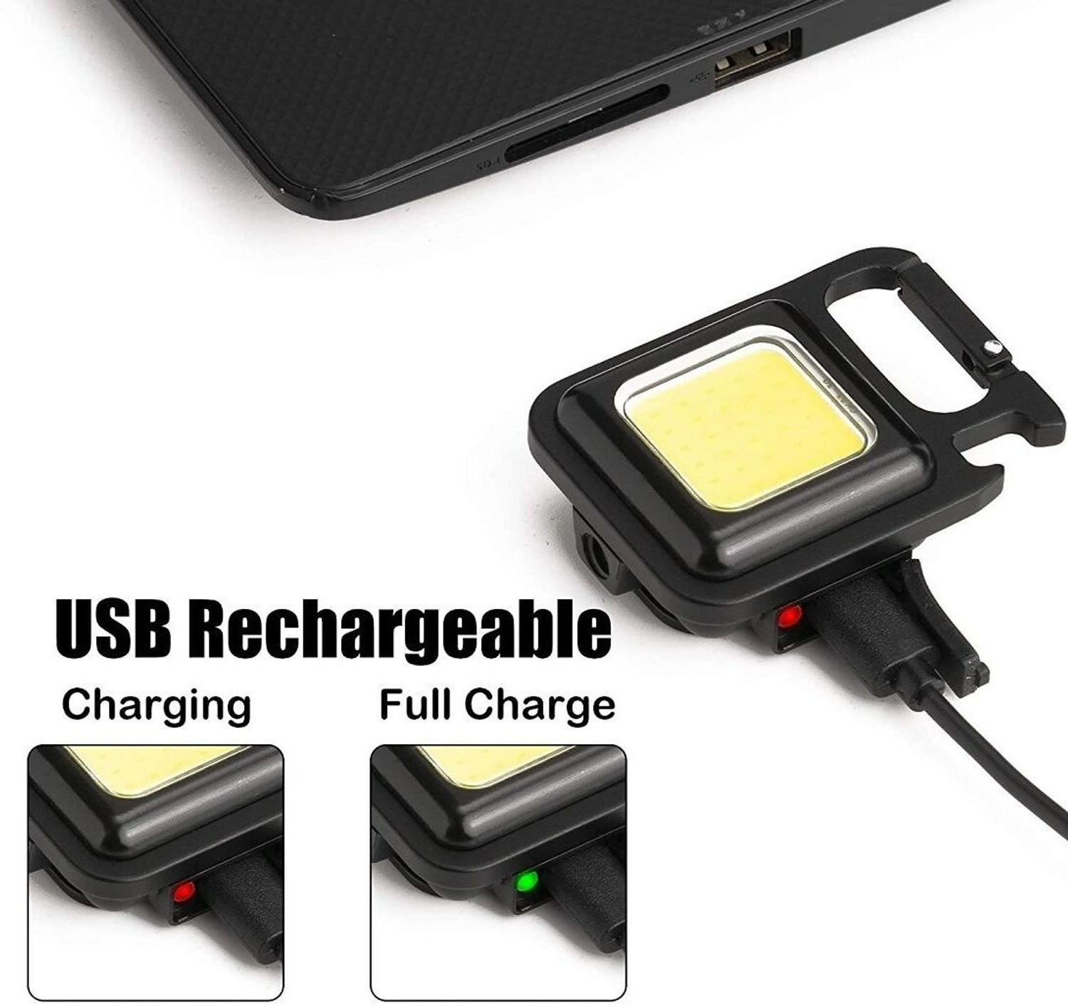 Image of BUNLEK Keychain Mini Flashlight Modes Portable Pocket Light With Folding S-Hook Aluminium Light Hanging Chain Rod