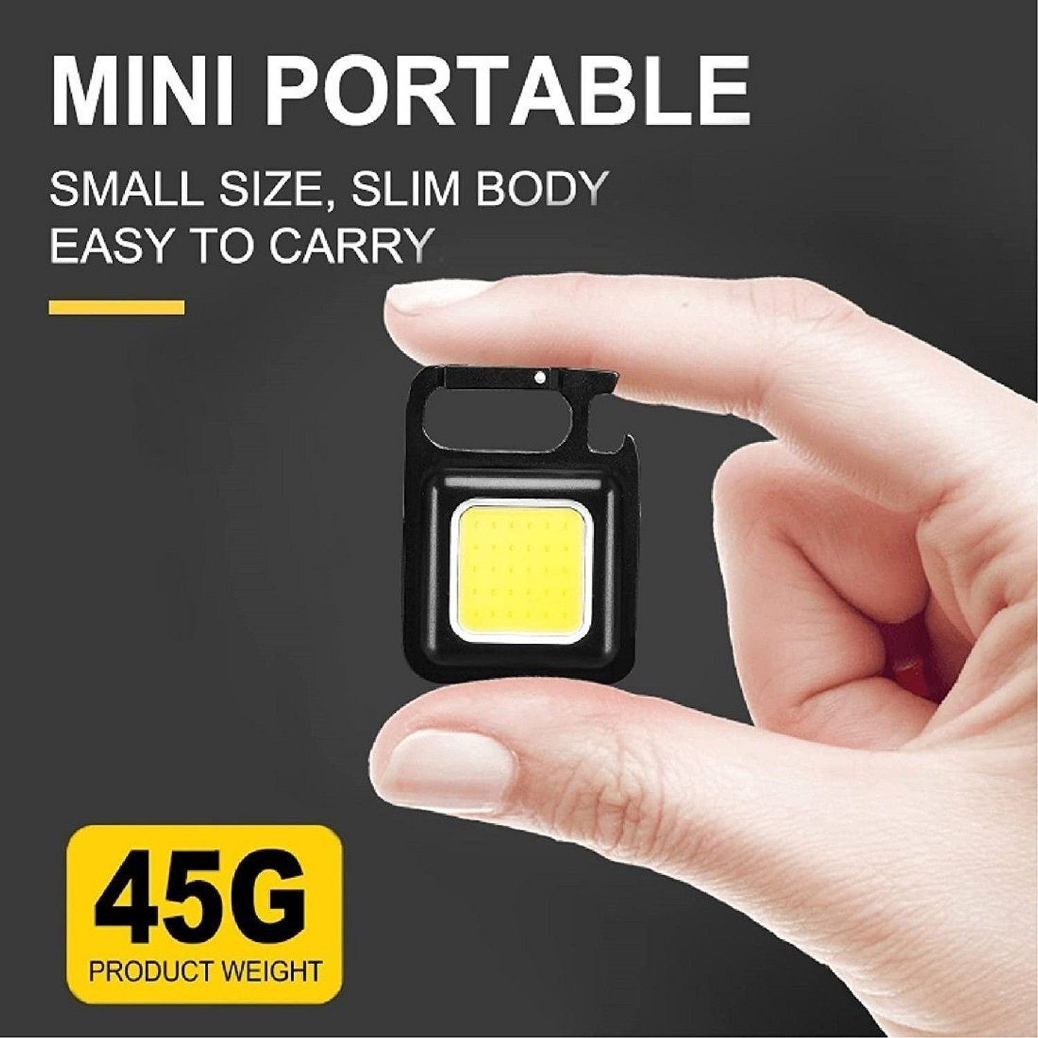 Image of BUNLEK Keychain Mini Flashlight Modes Portable Pocket Light With Folding S-Hook Aluminium Light Hanging Chain Rod