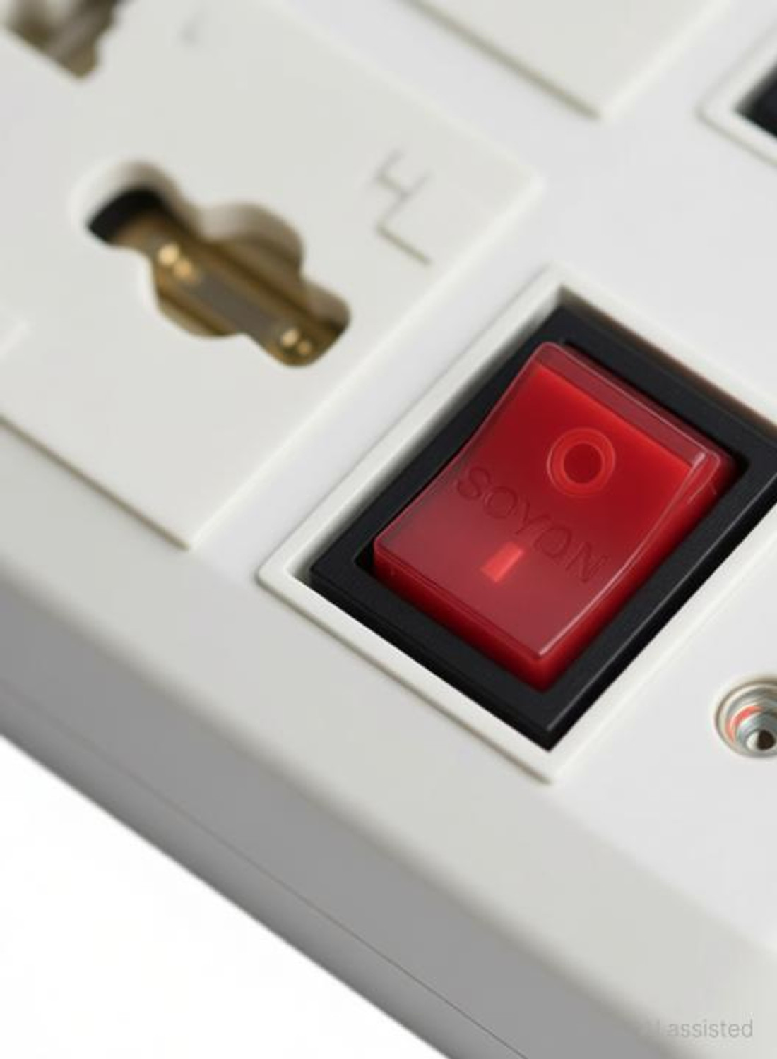 Image of Om Traders 7 Socket Extension Cord With Individual Switches FUSE Led Indicator 7 Socket Extension Boards (White)(RED) 7 Socket Extension Boards (White) 144 inch copper long wire Copper Light Socket
