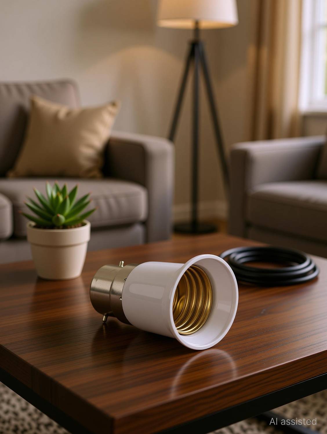 Ascension 1 B22-E27 Screw Base Socket Lamp Holder Light Bulb Converter Adapter Plastic Light Socket