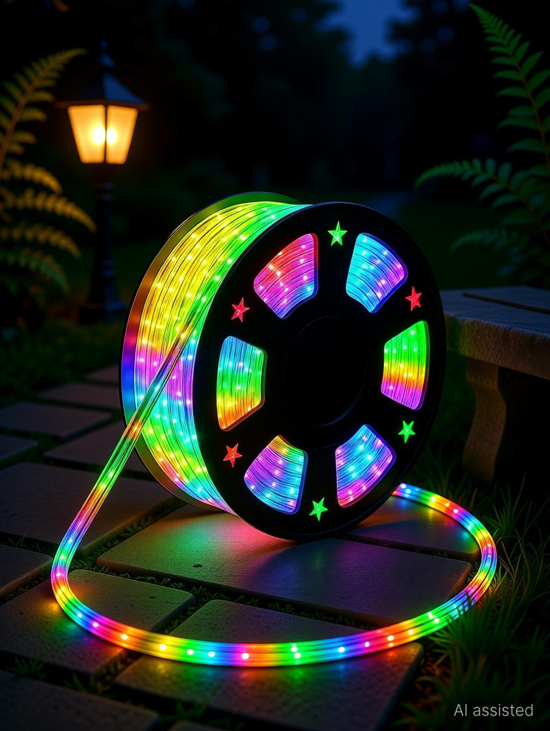 Image of PHOPOLLO 150 LEDs 10 m Multicolor Color Changing, Flickering Strip Rice Lights
