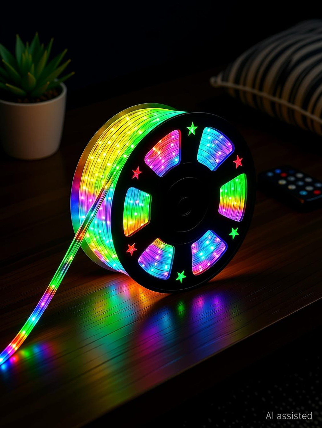 Image of PHOPOLLO 150 LEDs 10 m Multicolor Color Changing, Flickering Strip Rice Lights