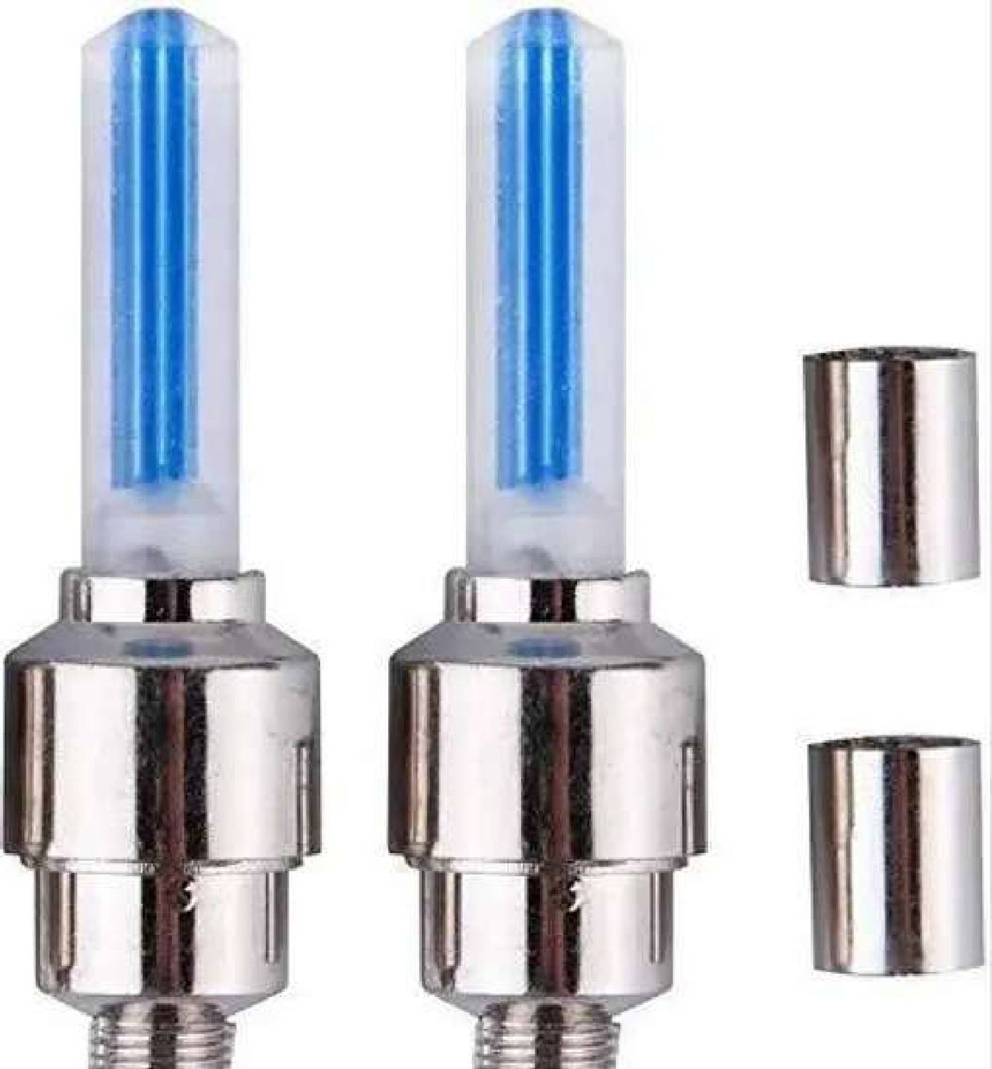 angelie Tyre Led Light Rim Valve Cap Flashing With Motion Sensor Blue Color (1 pair) LED Wheel Reflectors