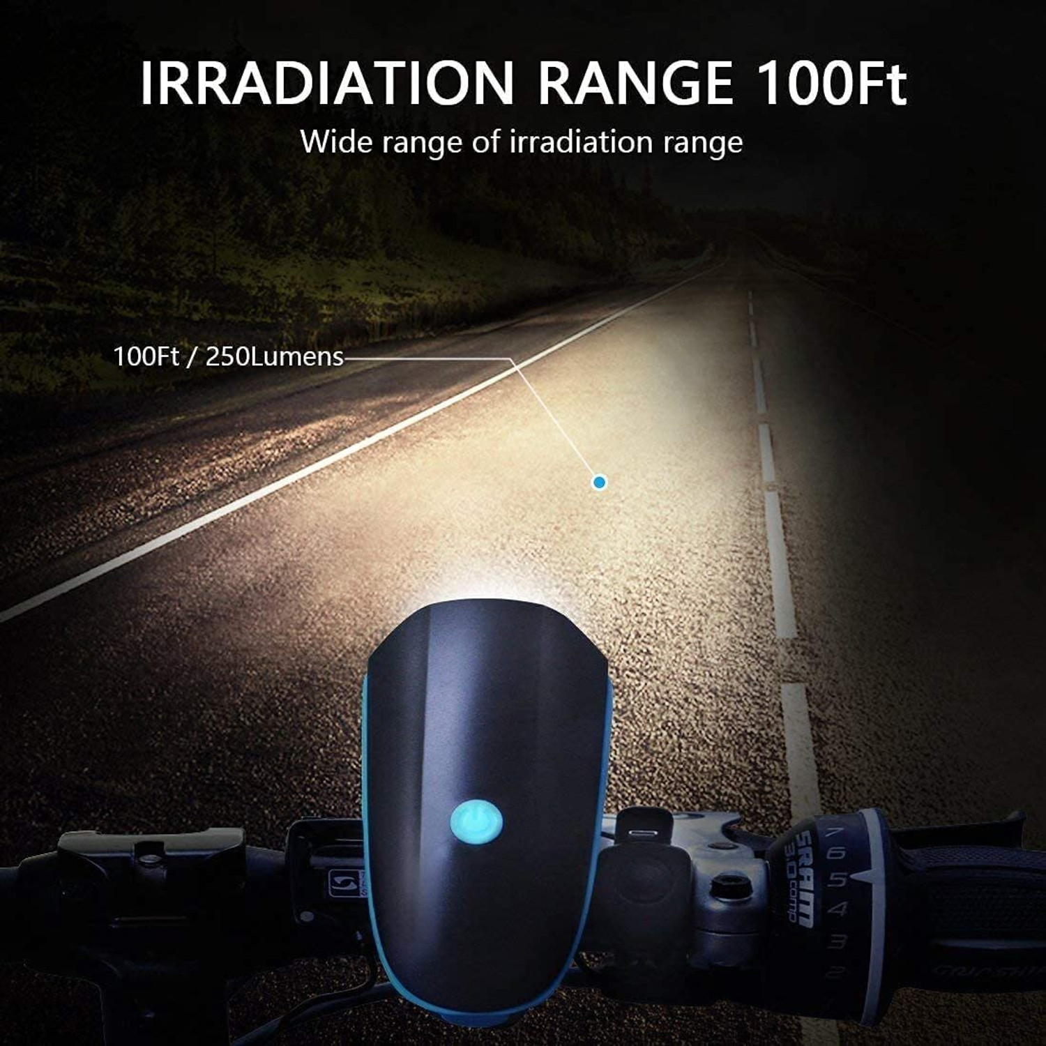Image of Nubby Dotss Cycle Horn and Light 140 DB with Light 3 Modes Super Bright 250 lumens LED Front Light